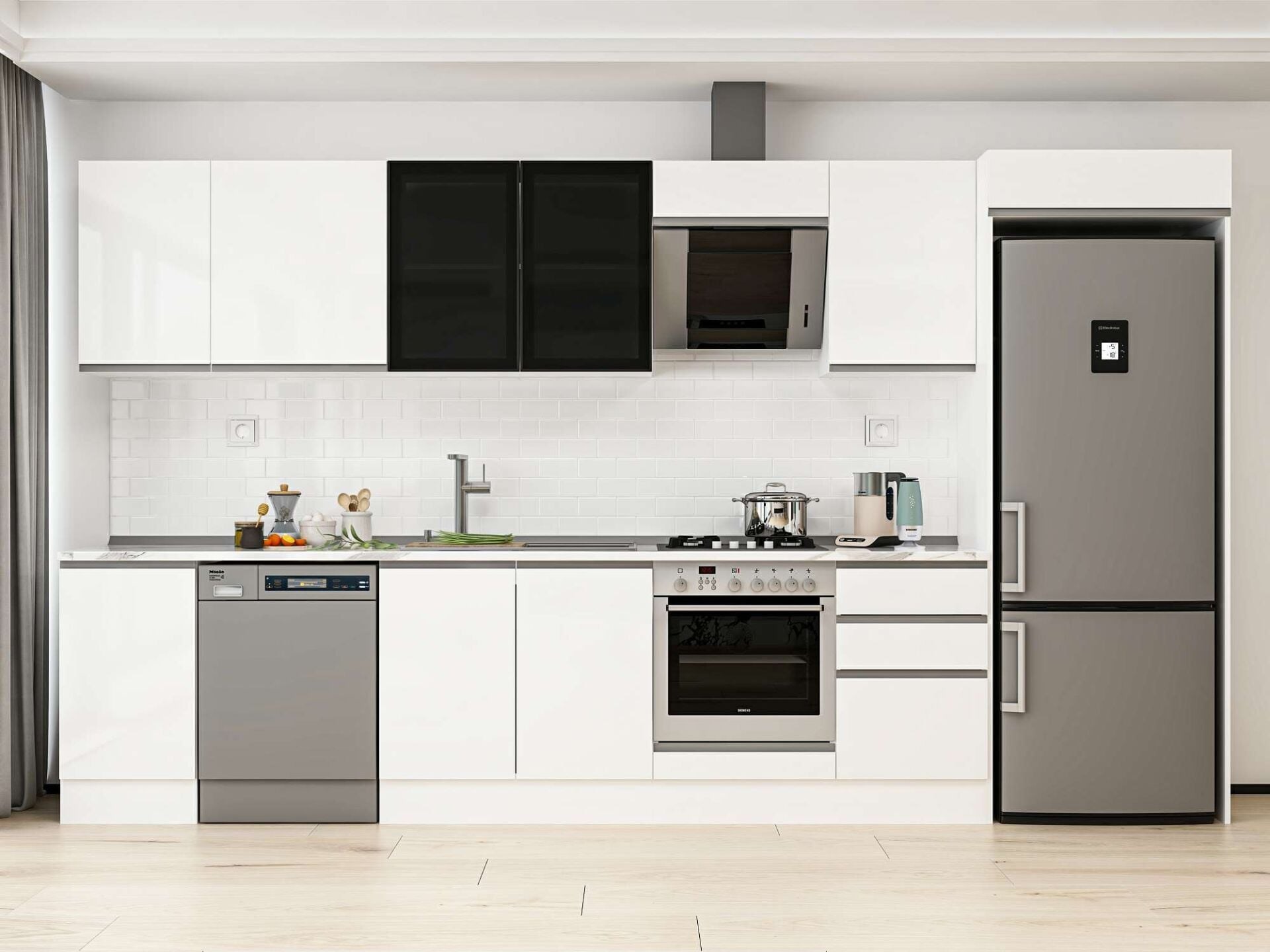 Alvinka 375X222 Cm High Gloss Mutfak Dolabı Mb-E80S45S50-3