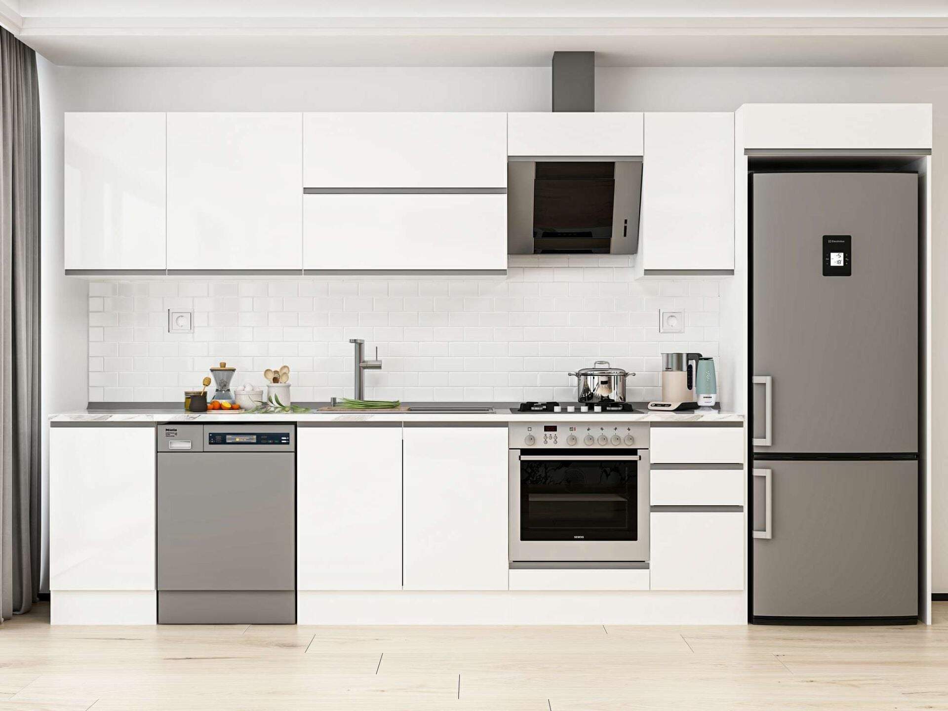 Alvinka 375X222 Cm High Gloss Mutfak Dolabı Mb-E90S45S40-2