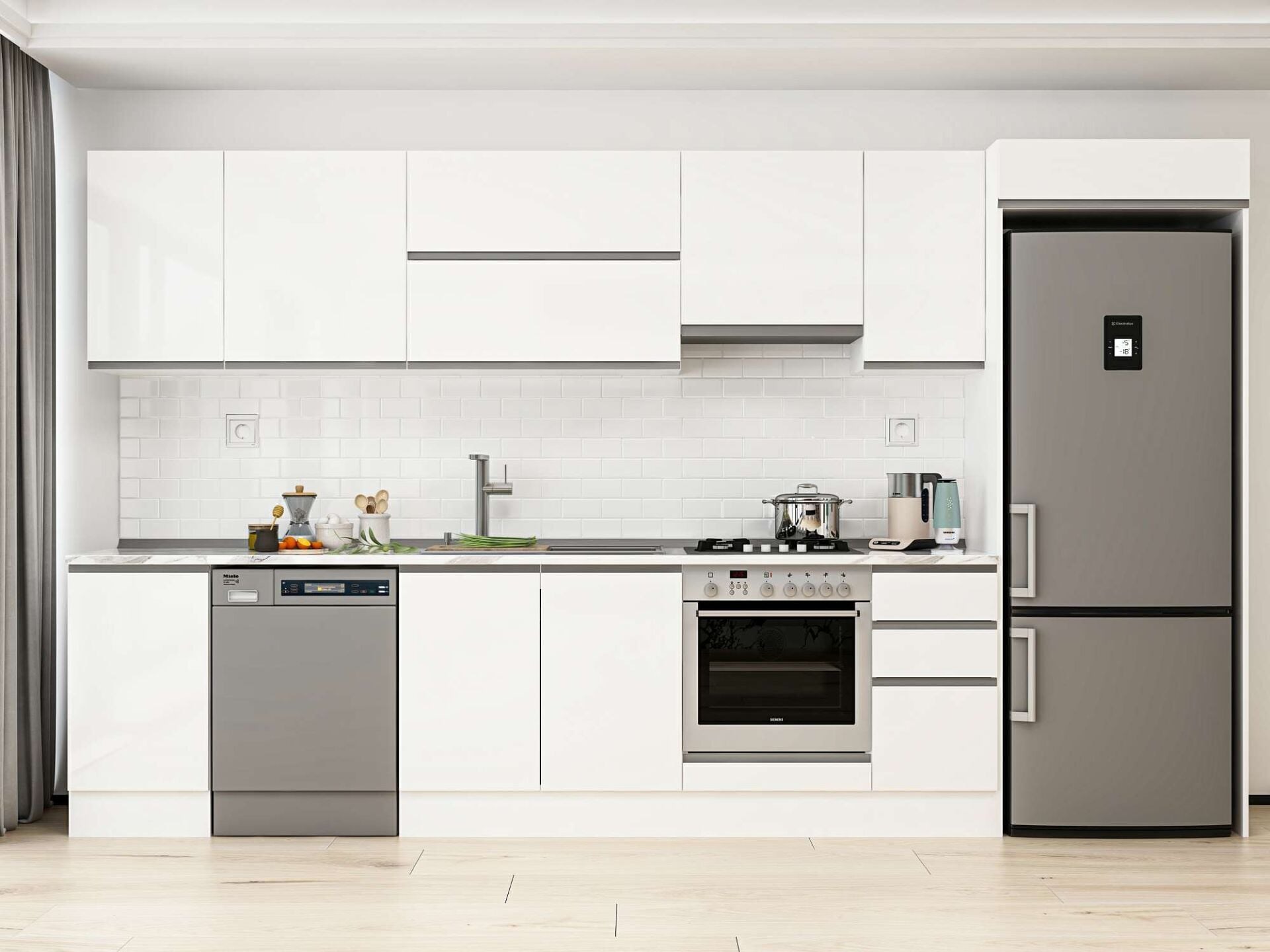 Alvinka 375X222 Cm High Gloss Mutfak Dolabı Mb-E90S45S40-1