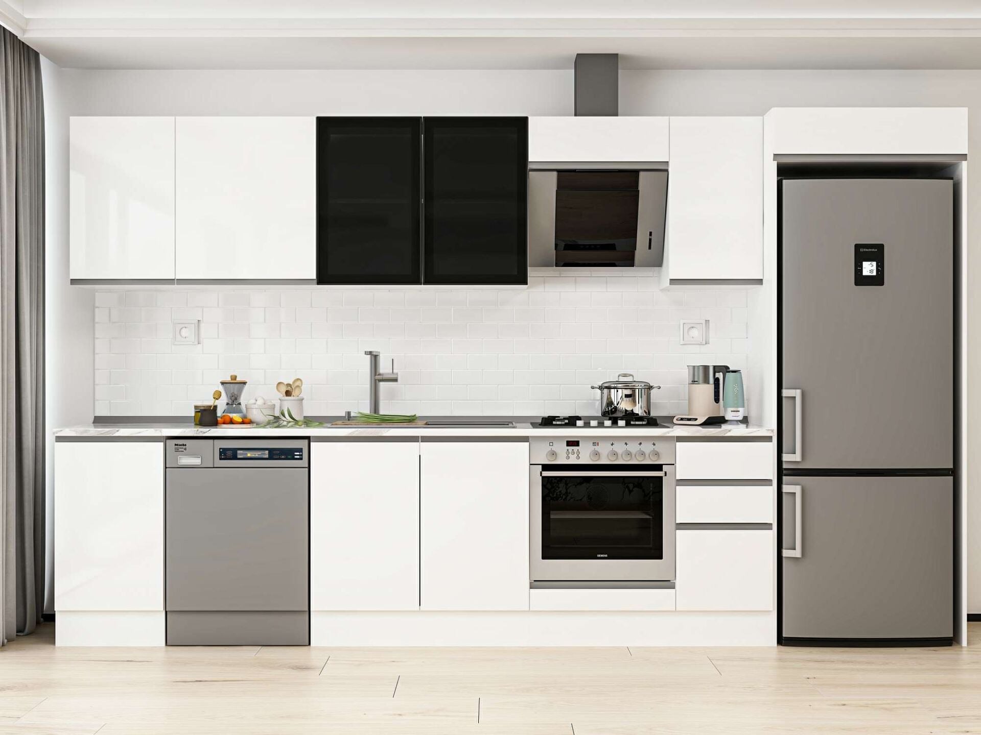 Alvinka 375X222 Cm High Gloss Mutfak Dolabı Mb-E90S45S40-3