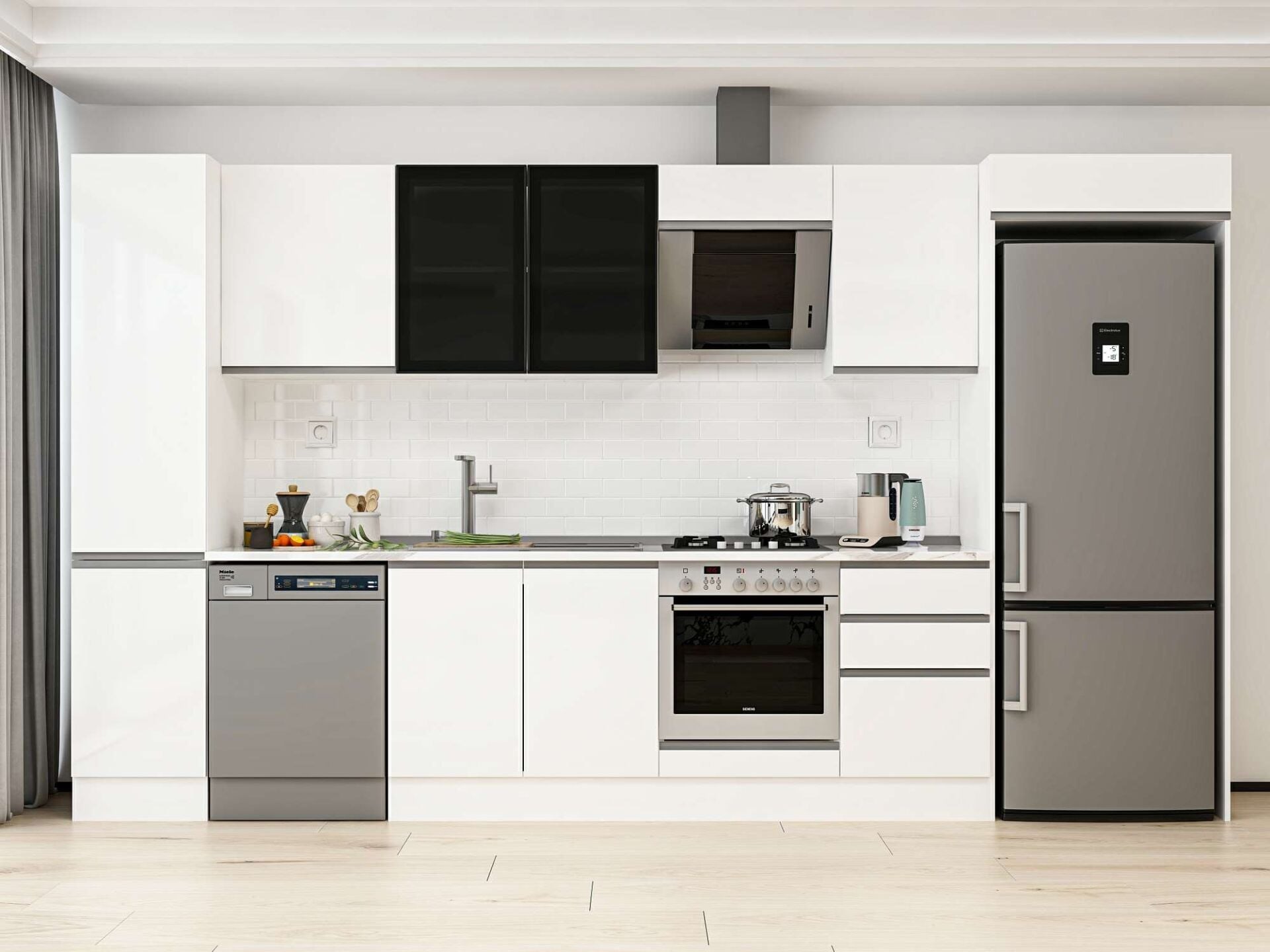 Alvinka 375X222 Cm High Gloss Mutfak Dolabı Mbb-E80B45S50-3