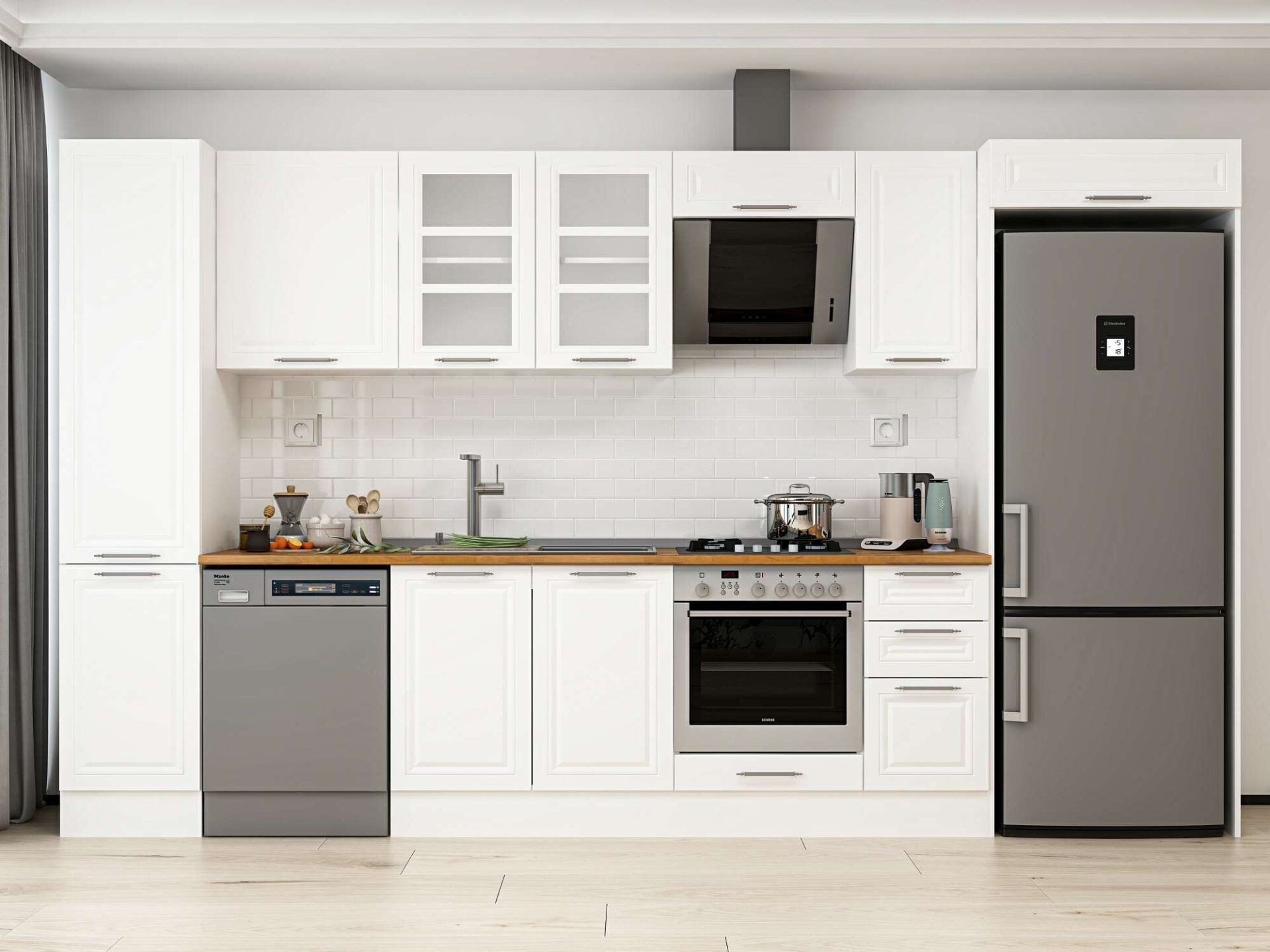 Alvinka 375X222 Cm Klasik Mebran Mutfak Dolabı Mbb-E90B45S40-3
