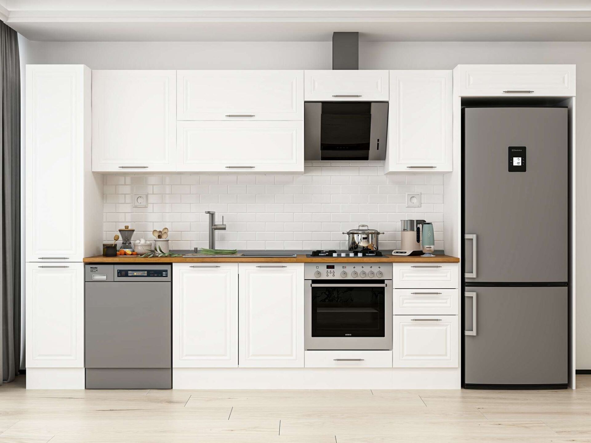 Alvinka 375X222 Cm Klasik Mebran Mutfak Dolabı Mbb-E90B40S45-2