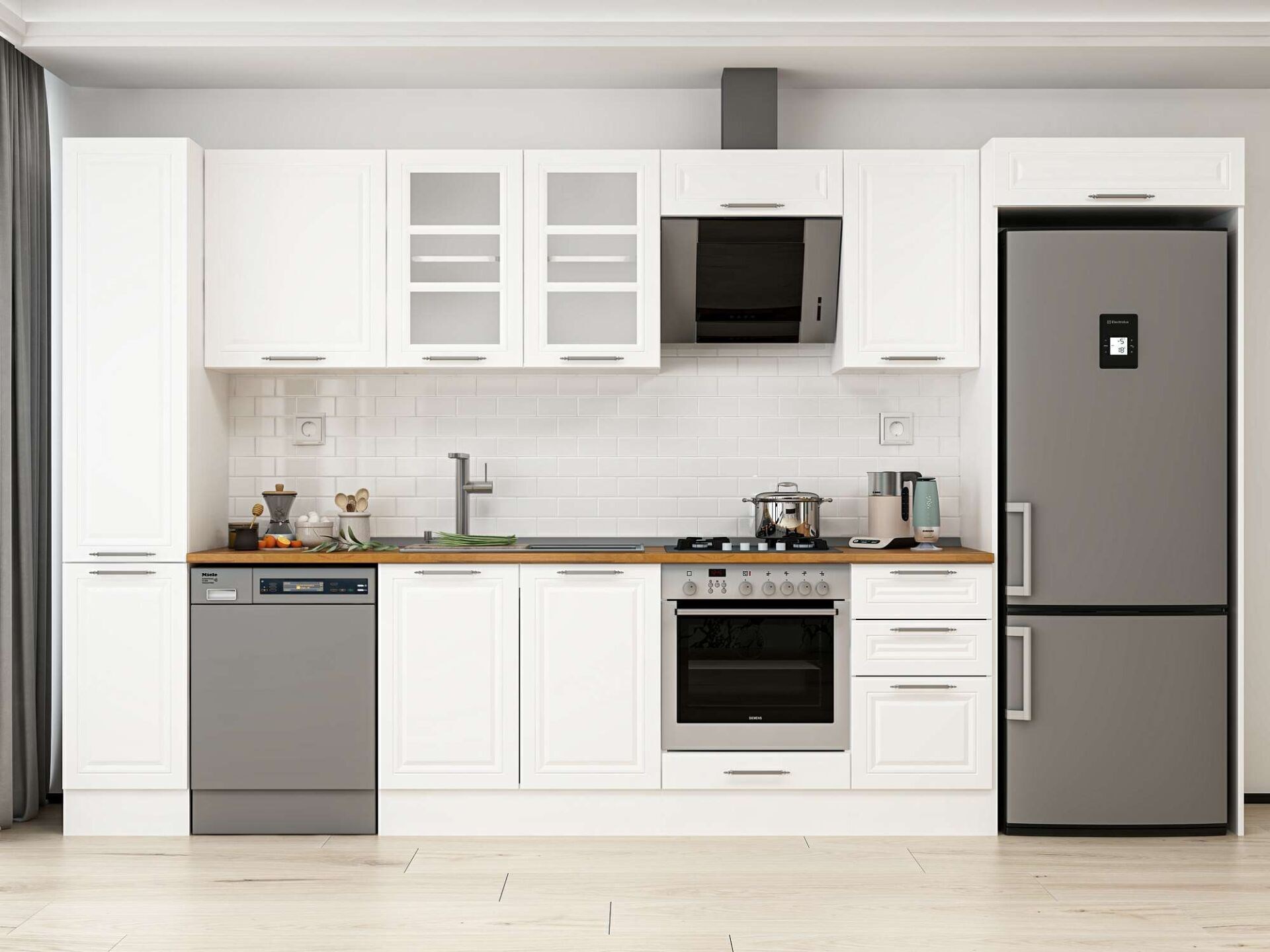 Alvinka 375X222 Cm Klasik Mebran Mutfak Dolabı Mbb-E90B40S45-3