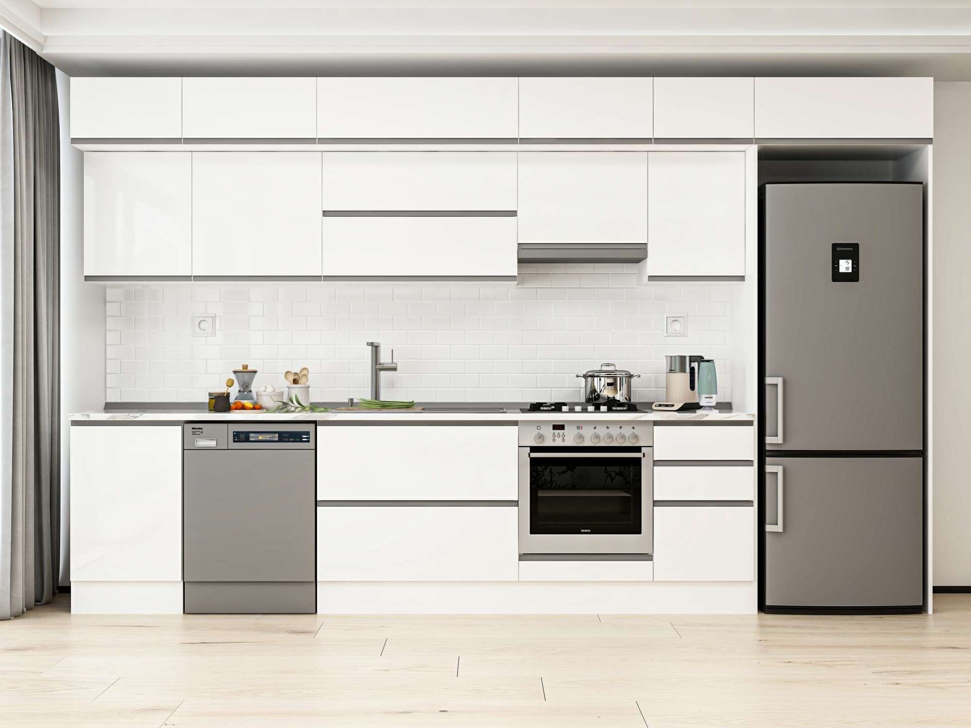 Alvinka 375X240 Cm High Gloss Mutfak Dolabı Mb-E80S50S45-1