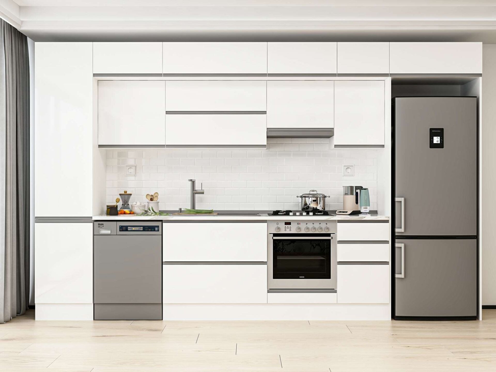 Alvinka 375X240 Cm High Gloss Mutfak Dolabı Mbb-E80B50S45-1