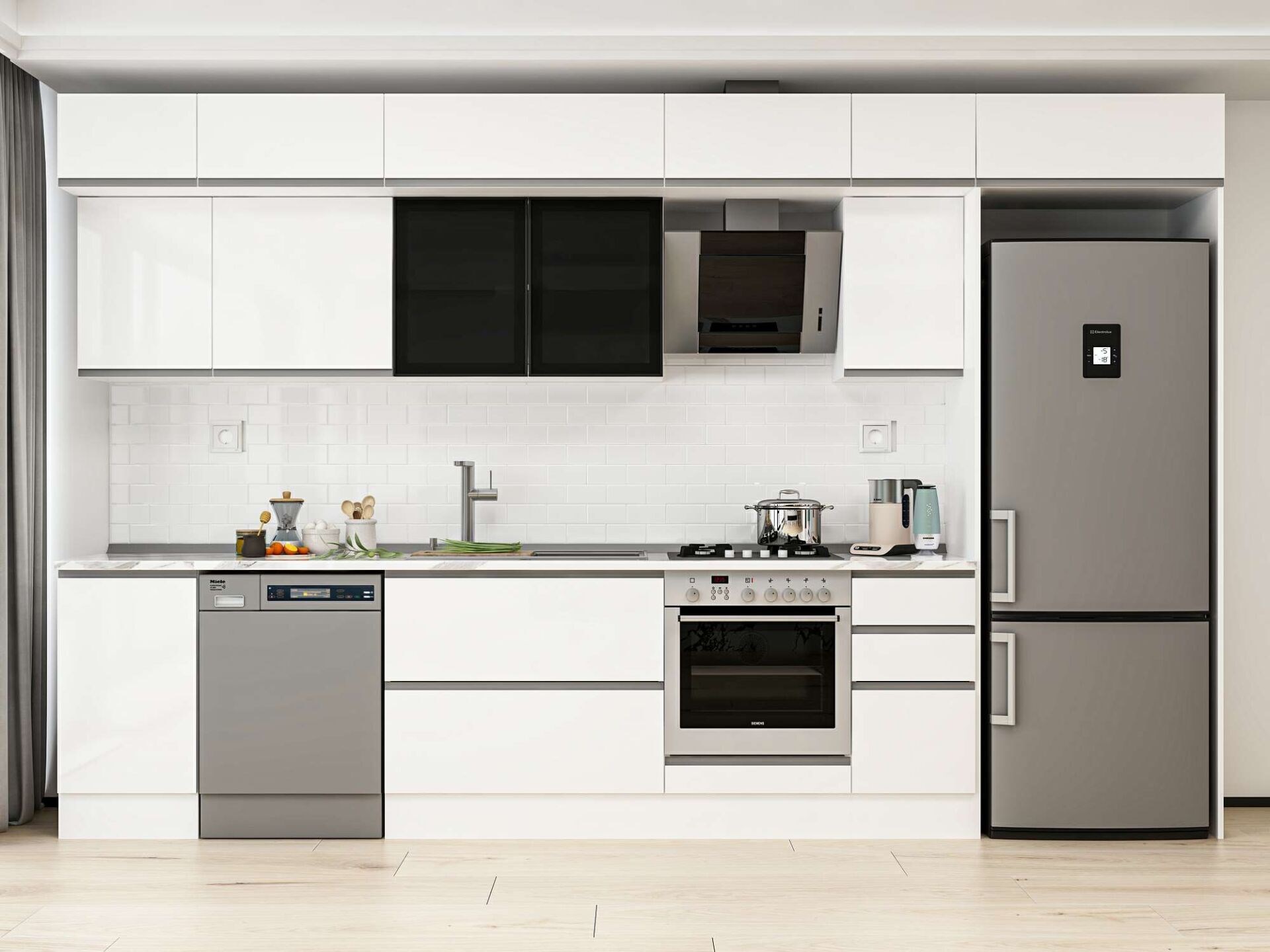 Alvinka 375X240 Cm High Gloss Mutfak Dolabı Mb-E90S45S40-3