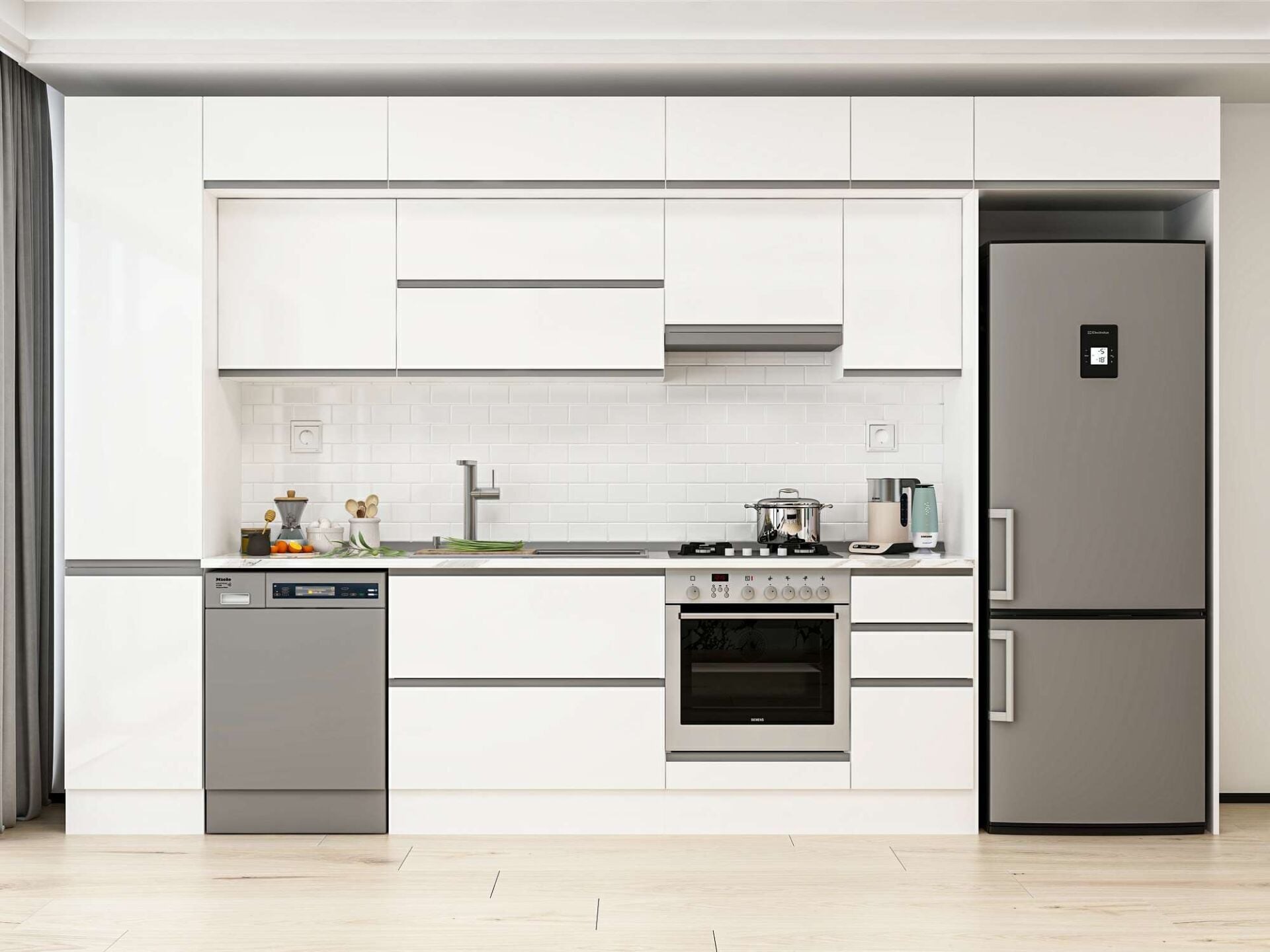 Alvinka 375X240 Cm High Gloss Mutfak Dolabı Mbb-E90B45S40-1