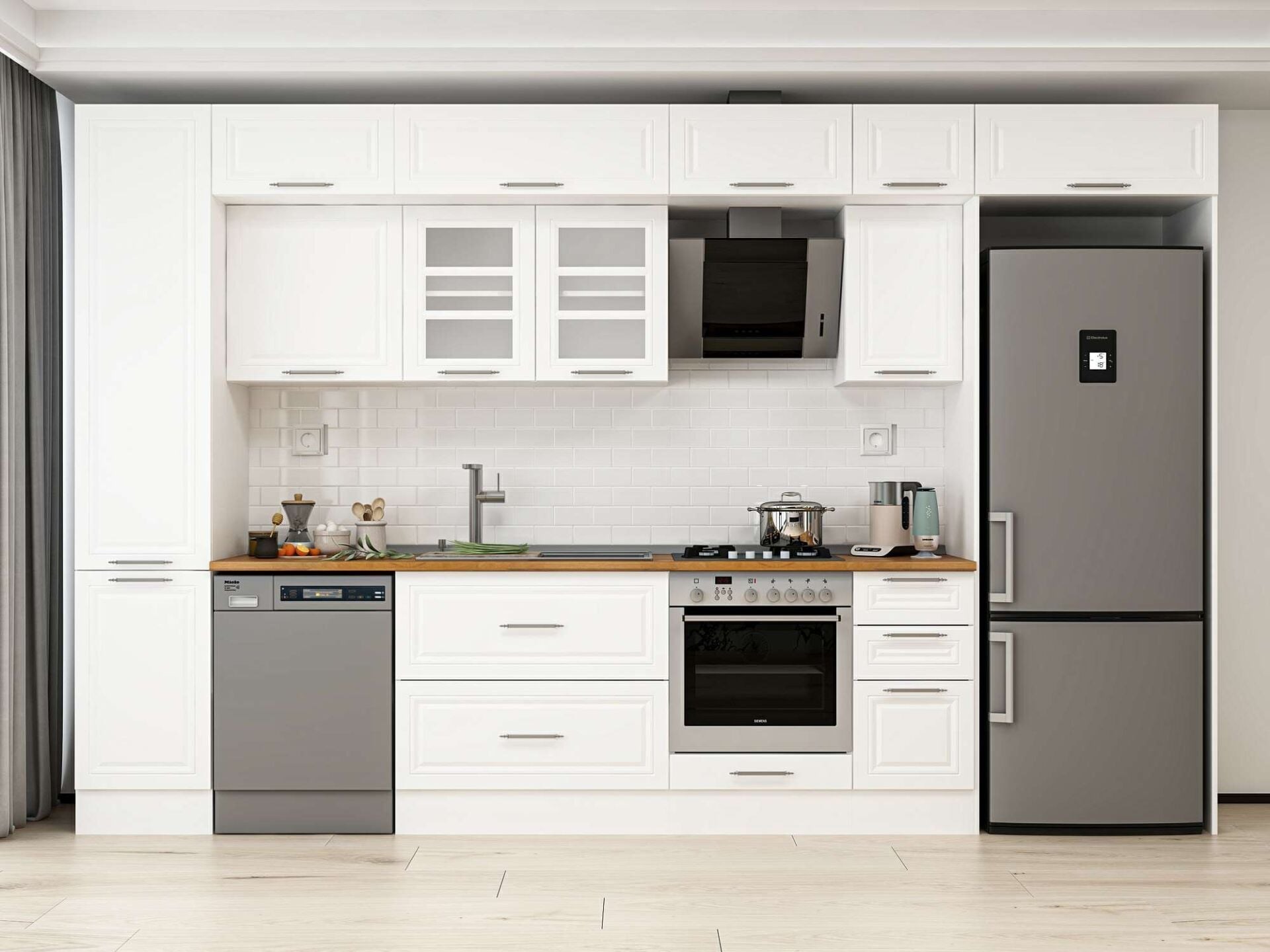 Alvinka 375X240 Cm Klasik Mebran Mutfak Dolabı Mbb-E90B45S40-3