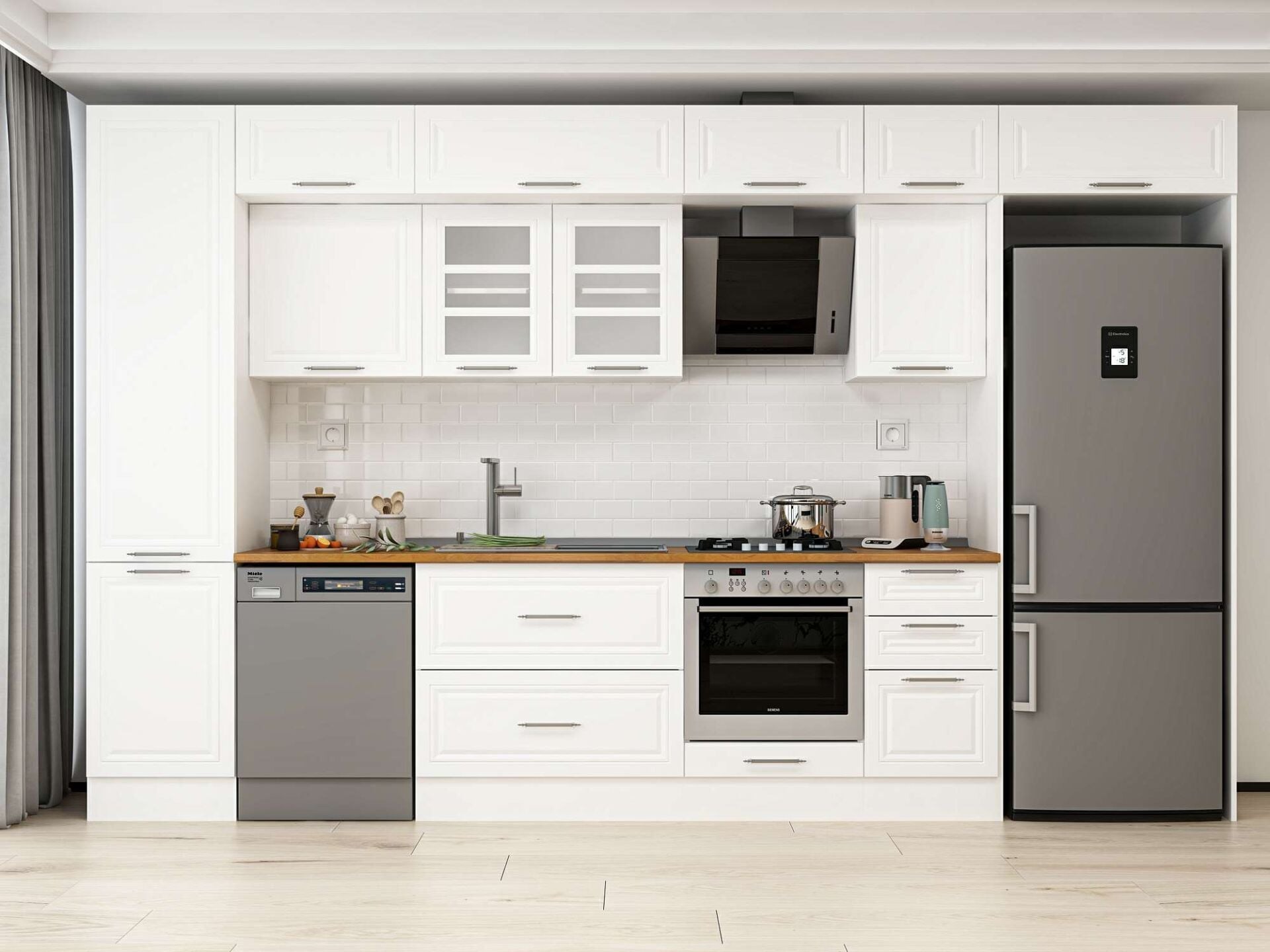 Alvinka 375X240 Cm Klasik Mebran Mutfak Dolabı Mbb-E80B50S45-3