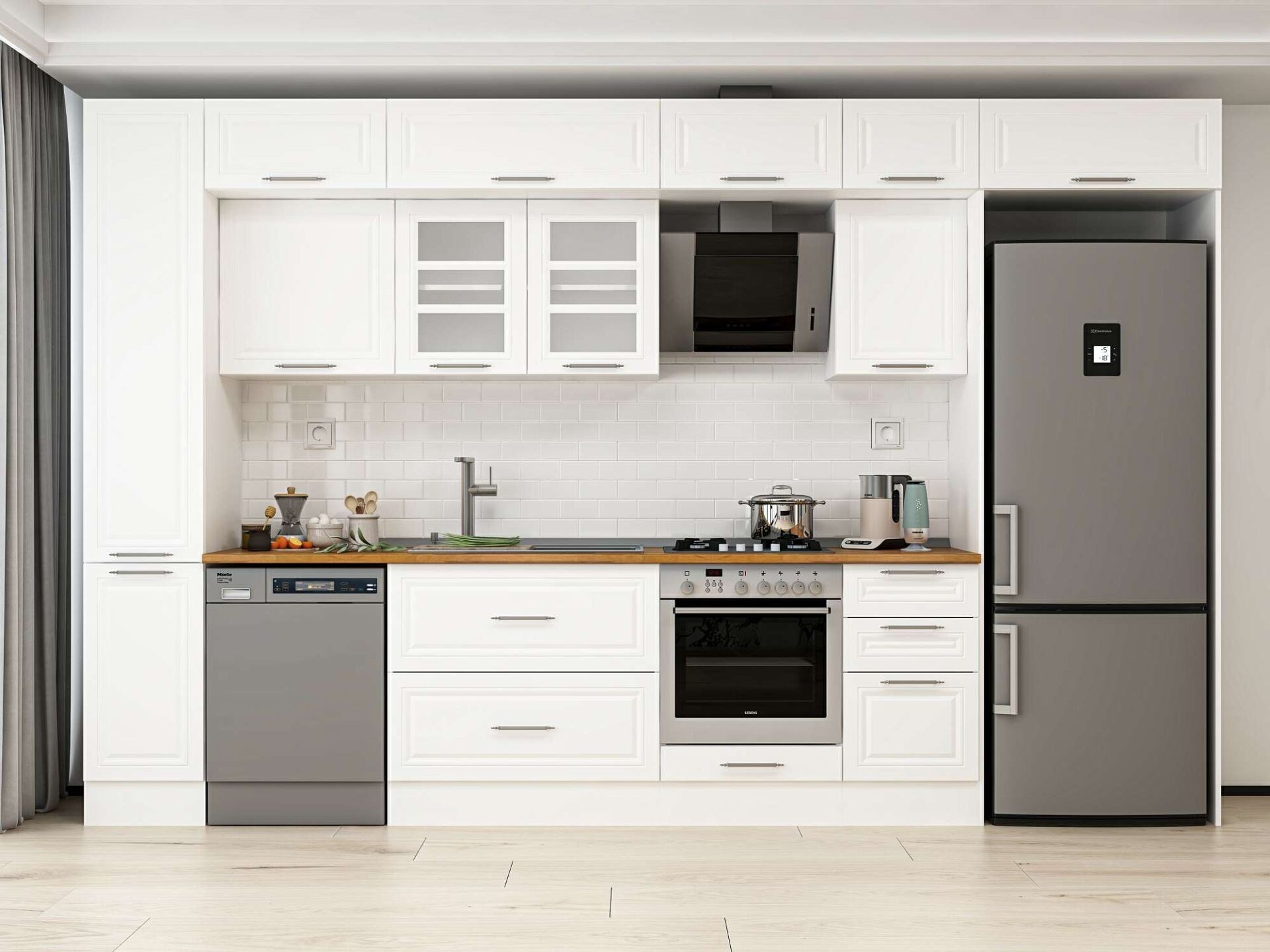 Alvinka 375X240 Cm Klasik Mebran Mutfak Dolabı Mbb-E90B40S45-3