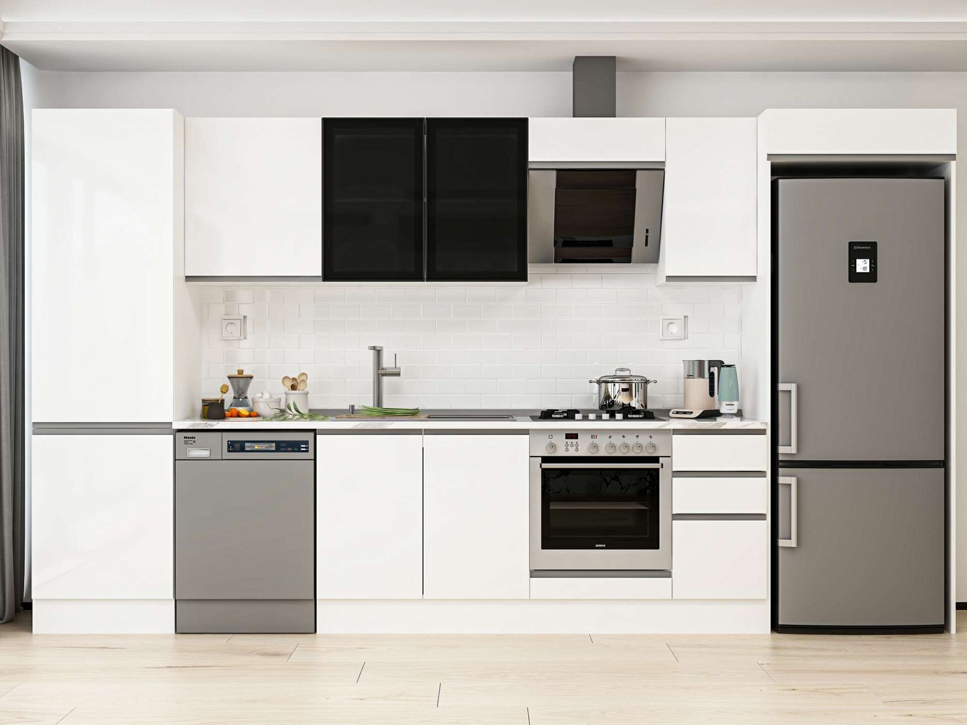 Alvinka 380X222 Cm High Gloss Mutfak Dolabı Mbb-E80B60S40-3