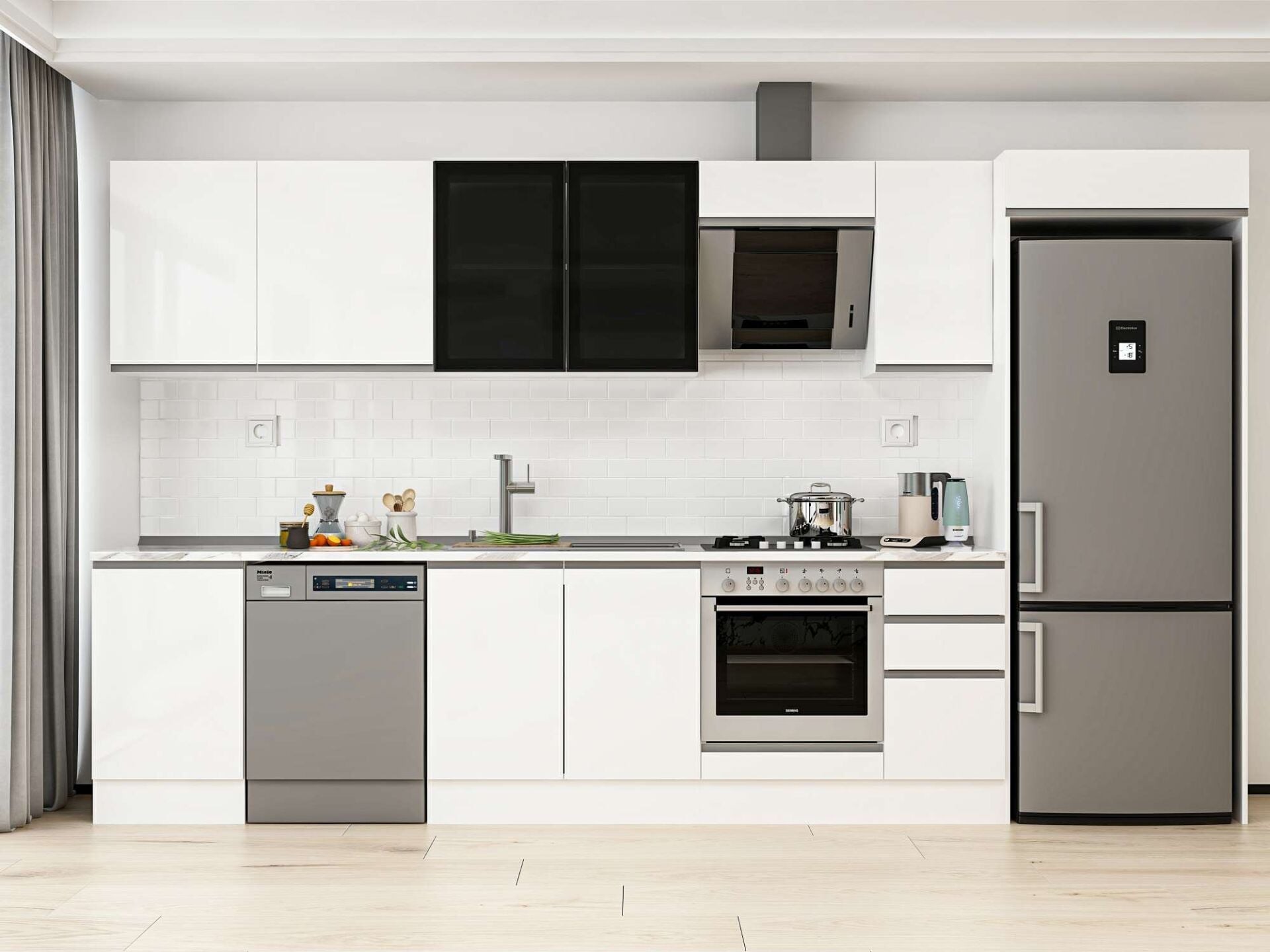 Alvinka 380X222 Cm High Gloss Mutfak Dolabı Mb-E90S50S40-3