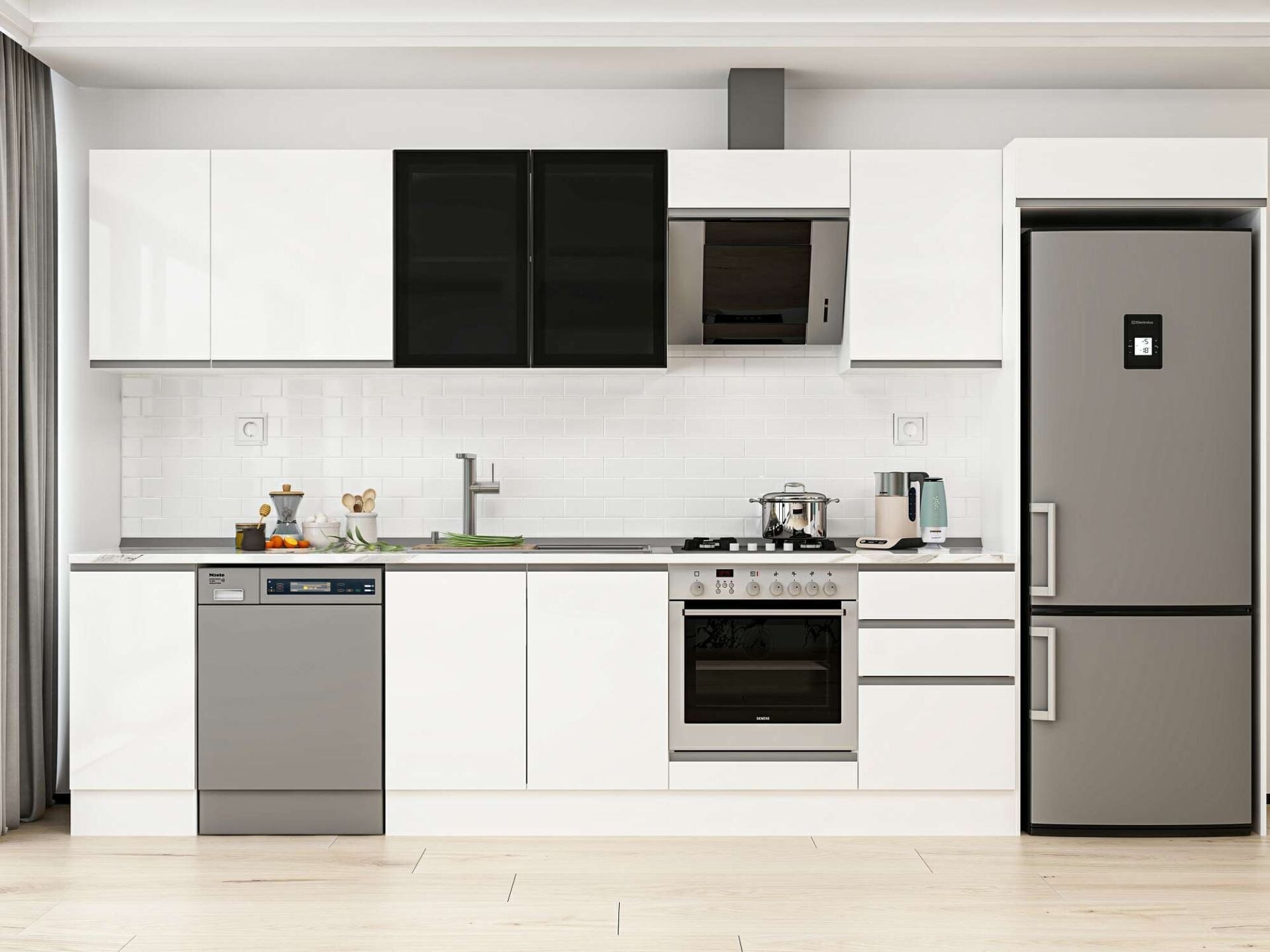 Alvinka 380X222 Cm High Gloss Mutfak Dolabı Mb-E90S40S50-3
