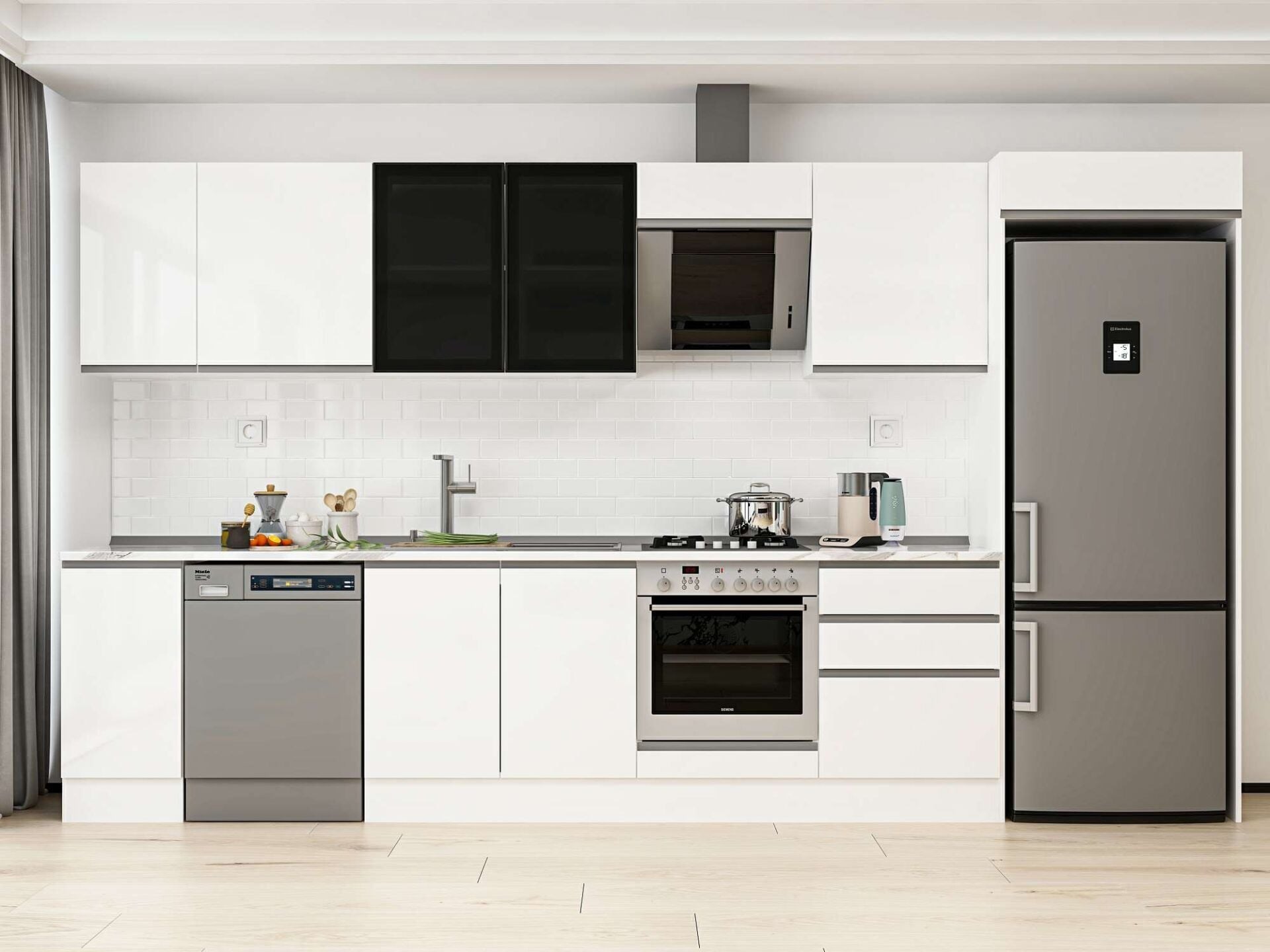 Alvinka 380X222 Cm High Gloss Mutfak Dolabı Mb-E80S40S60-3