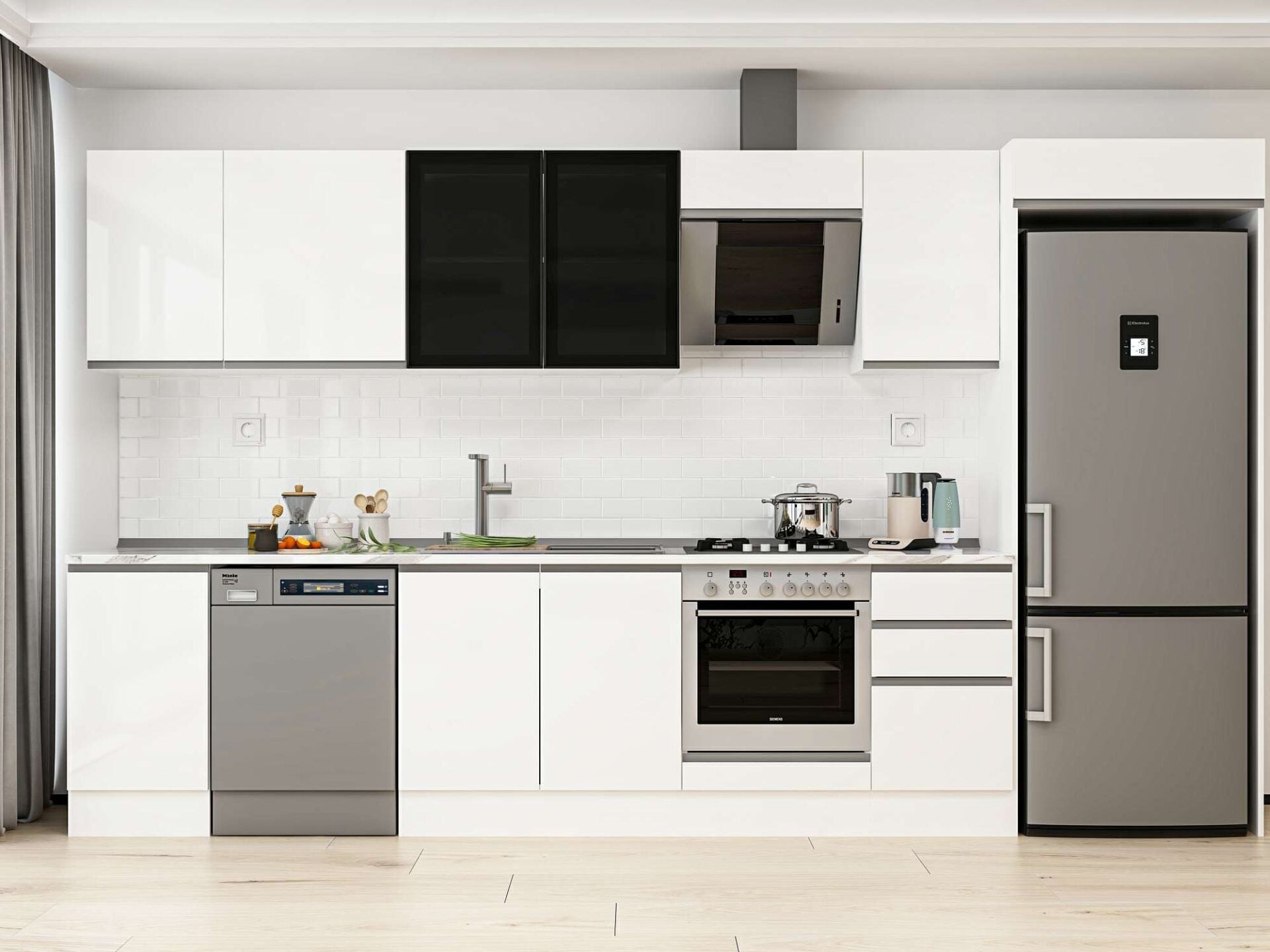 Alvinka 380X222 Cm High Gloss Mutfak Dolabı Mb-E90S45S45-3