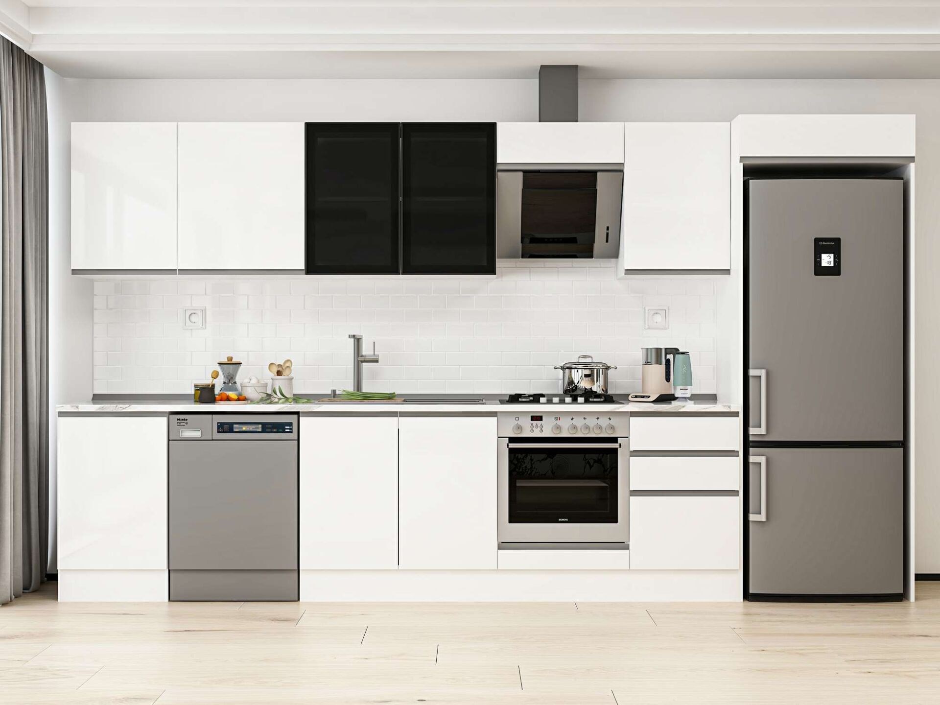 Alvinka 380X222 Cm High Gloss Mutfak Dolabı Mb-E80S50S50-3