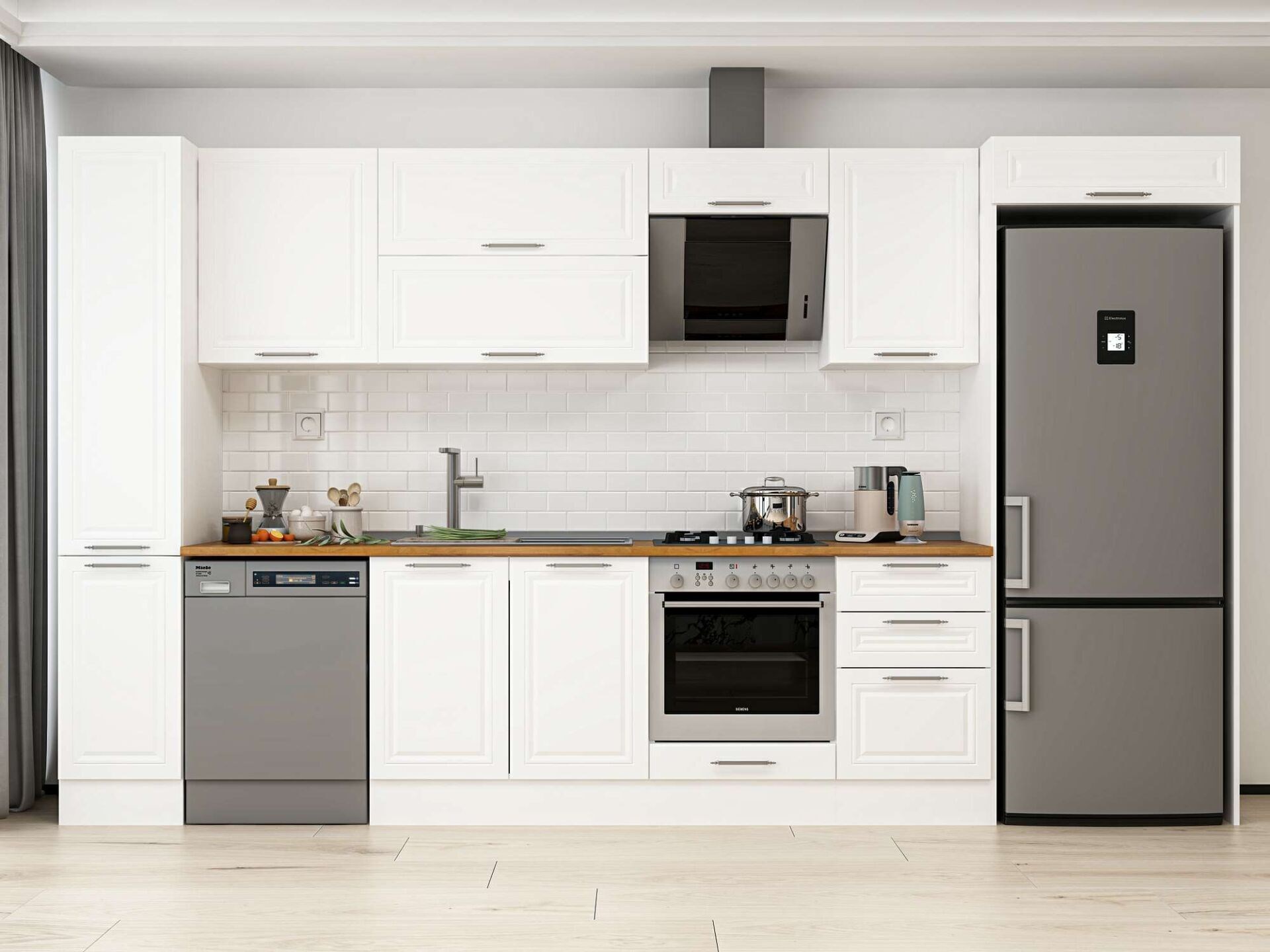 Alvinka 380X222 Cm Klasik Mebran Mutfak Dolabı Mbb-E90B40S50-2