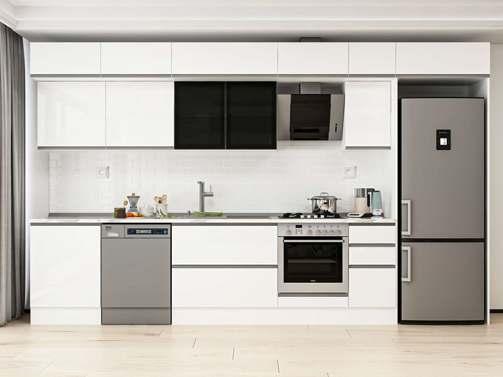 Alvinka 380X240 Cm High Gloss Mutfak Dolabı Mb-E80S60S40-3