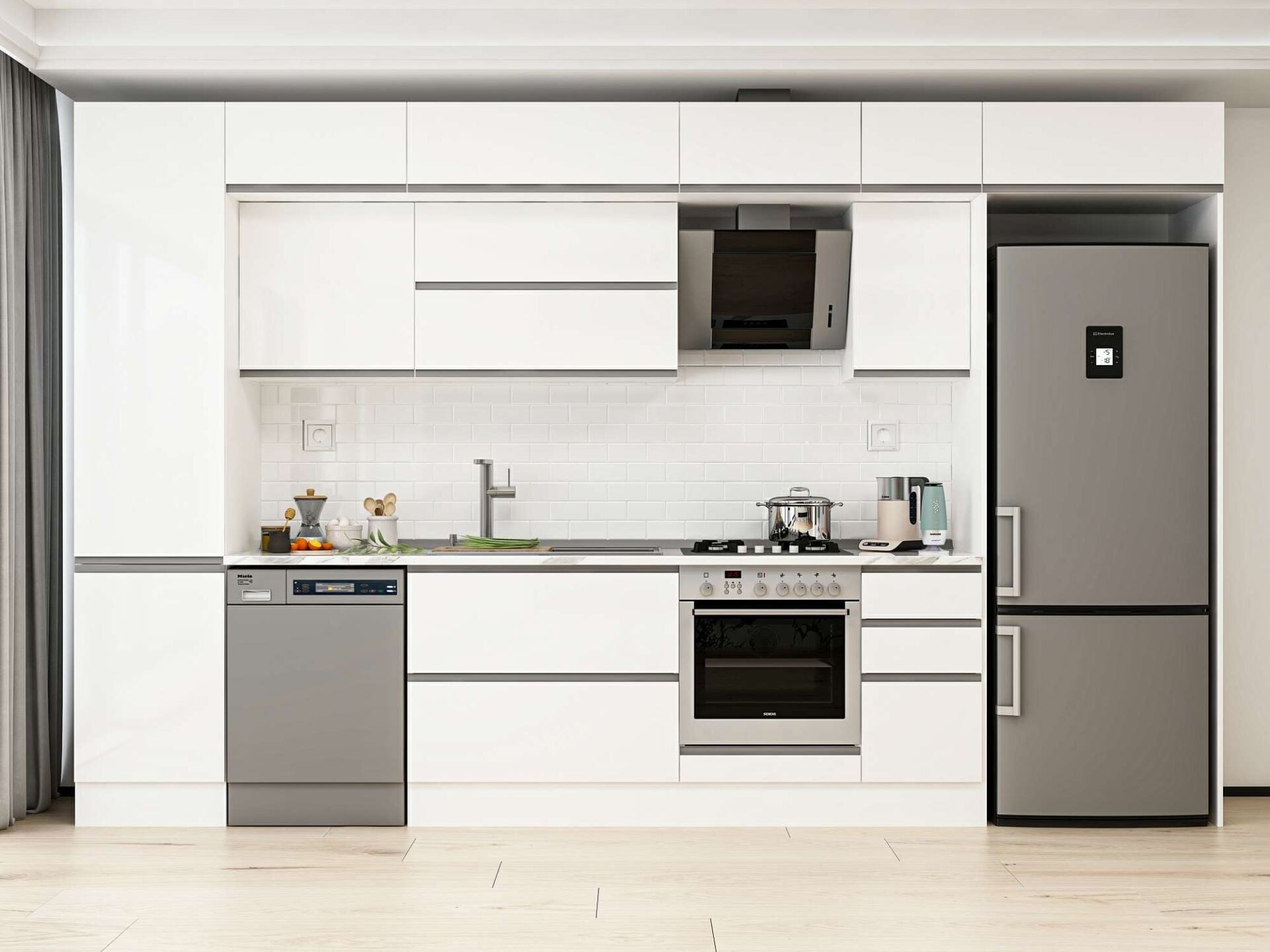 Alvinka 380X240 Cm High Gloss Mutfak Dolabı Mbb-E90B50S40-2