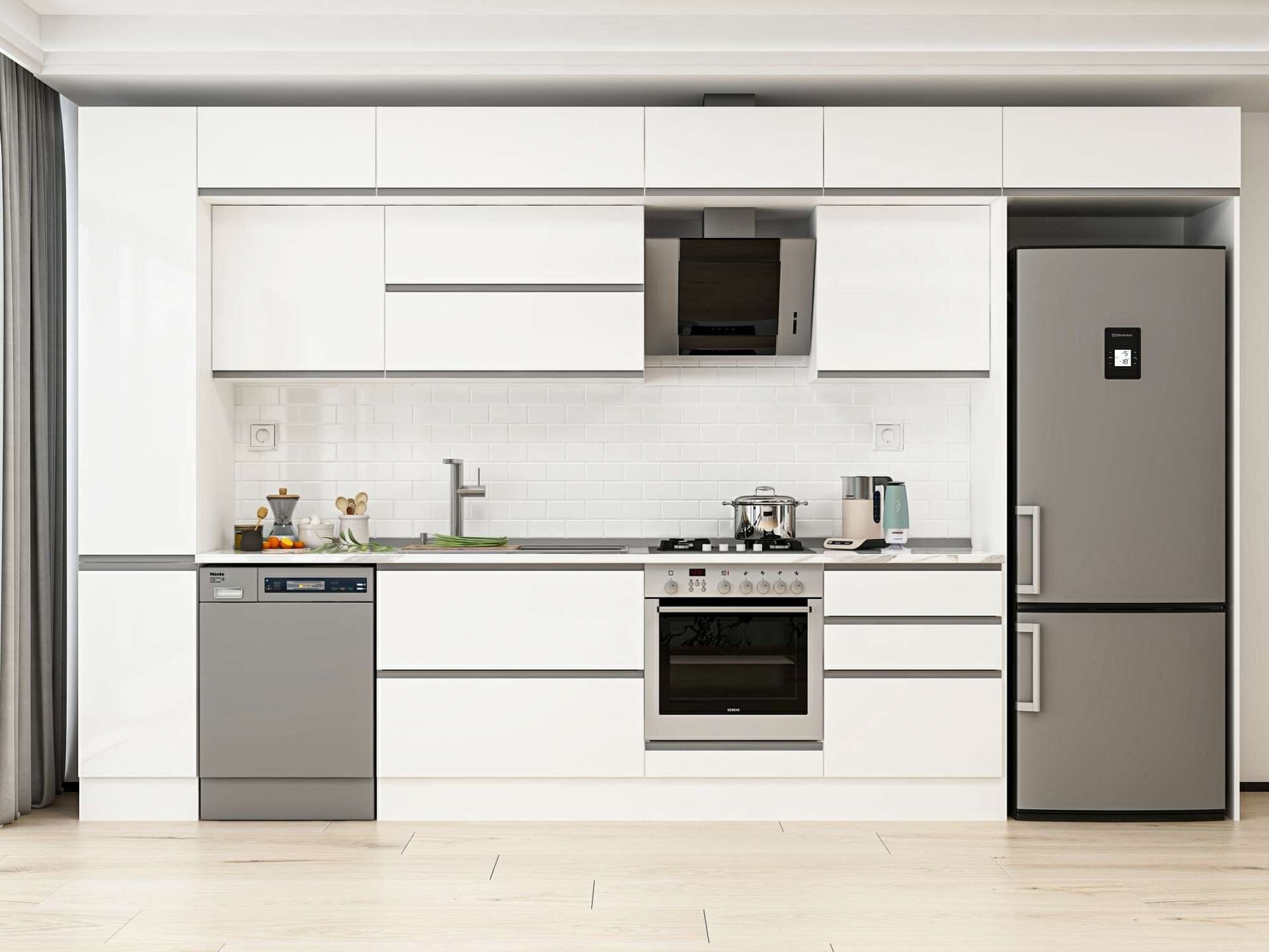 Alvinka 380X240 Cm High Gloss Mutfak Dolabı Mbb-E80B40S60-2