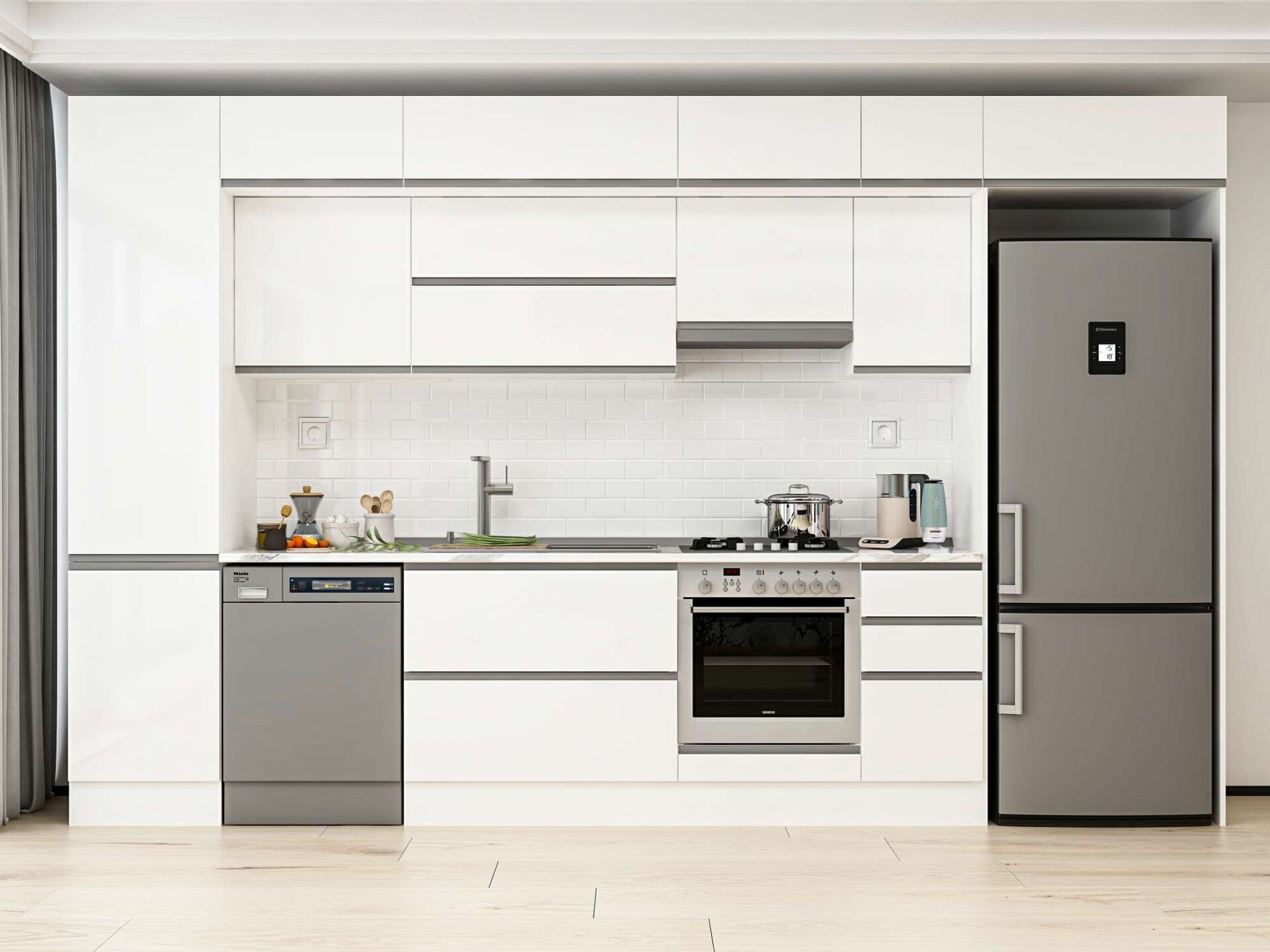 Alvinka 380X240 Cm High Gloss Mutfak Dolabı Mbb-E90B50S40-1