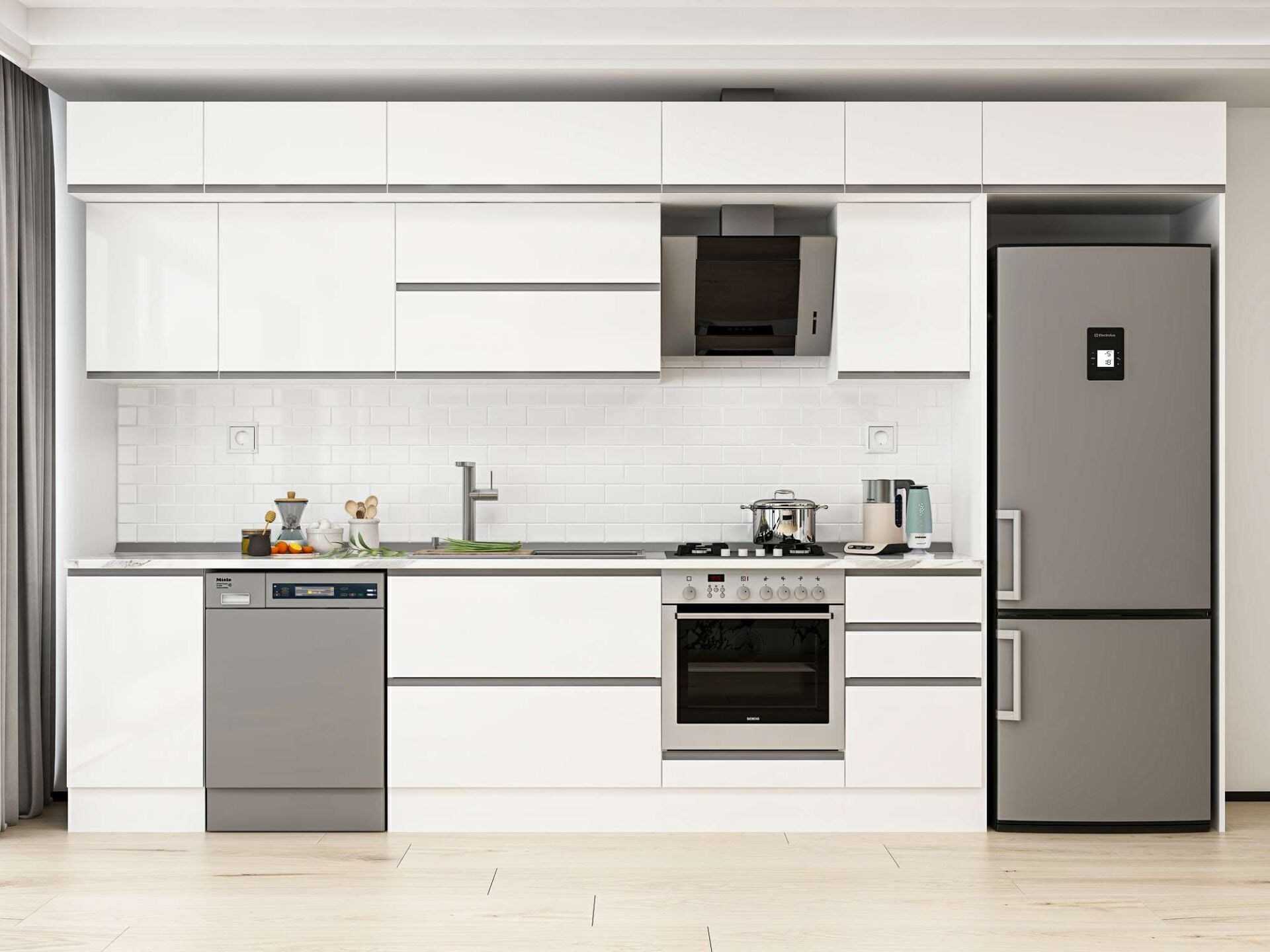 Alvinka 380X240 Cm High Gloss Mutfak Dolabı Mb-E90S45S45-2