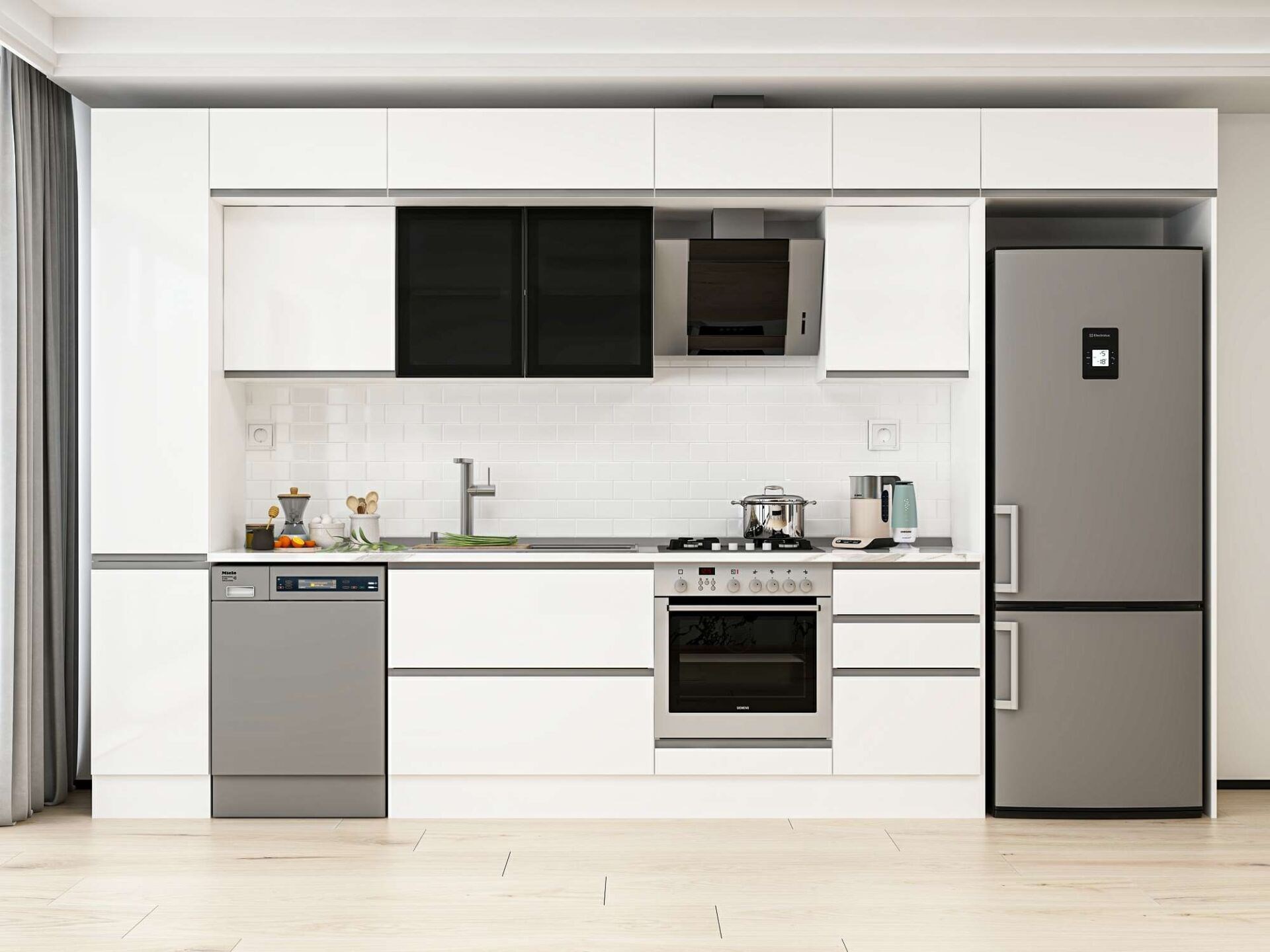 Alvinka 380X240 Cm High Gloss Mutfak Dolabı Mbb-E90B40S50-3