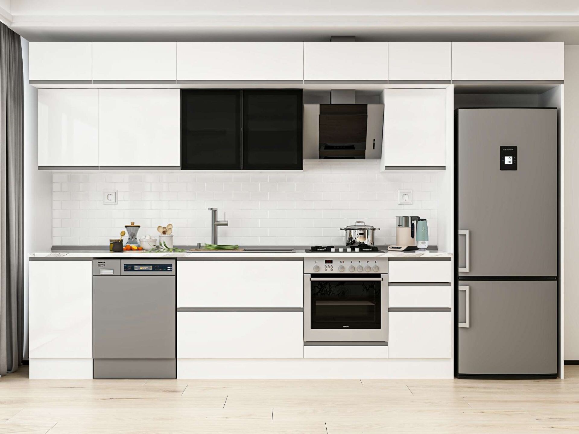 Alvinka 380X240 Cm High Gloss Mutfak Dolabı Mb-E90S45S45-3
