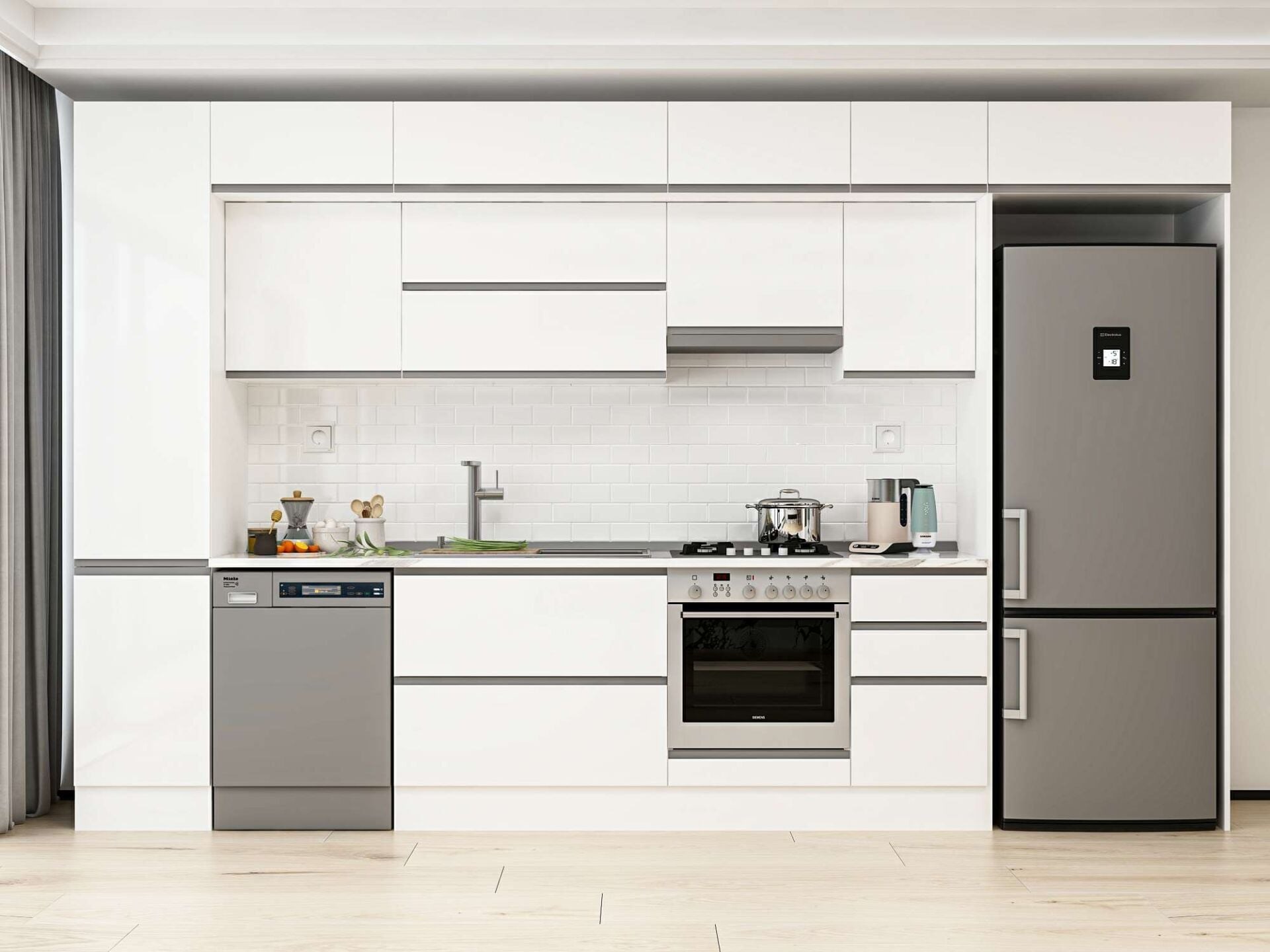 Alvinka 380X240 Cm High Gloss Mutfak Dolabı Mbb-E90B45S45-1