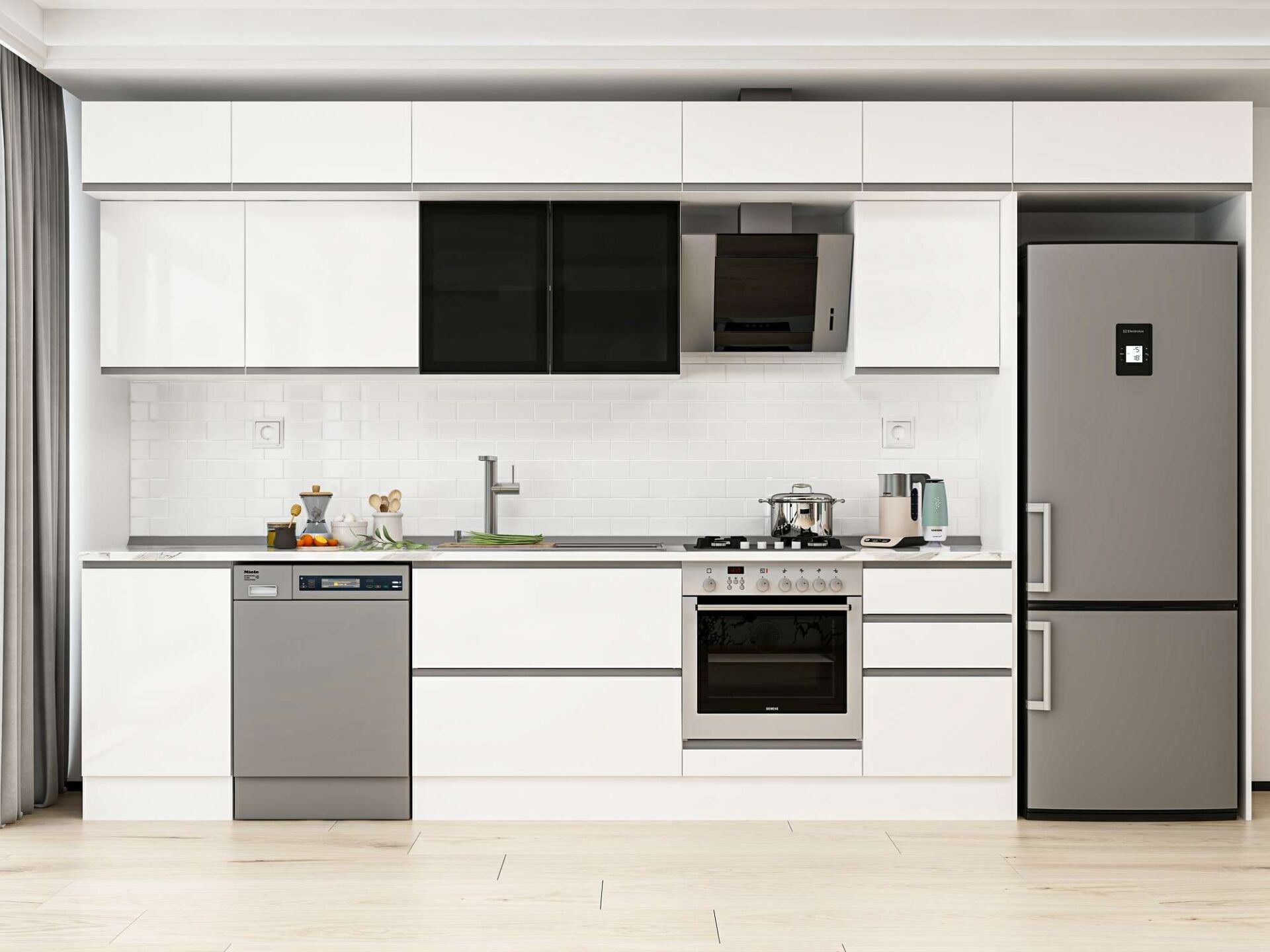 Alvinka 380X240 Cm High Gloss Mutfak Dolabı Mb-E80S50S50-3
