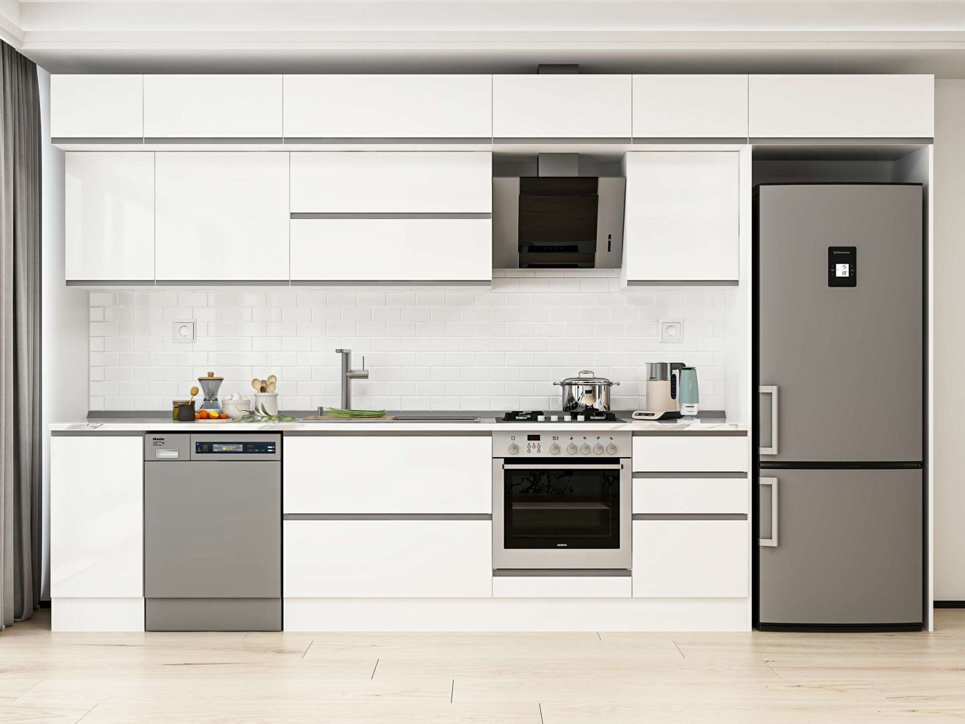 Alvinka 380X240 Cm High Gloss Mutfak Dolabı Mb-E90S40S50-2