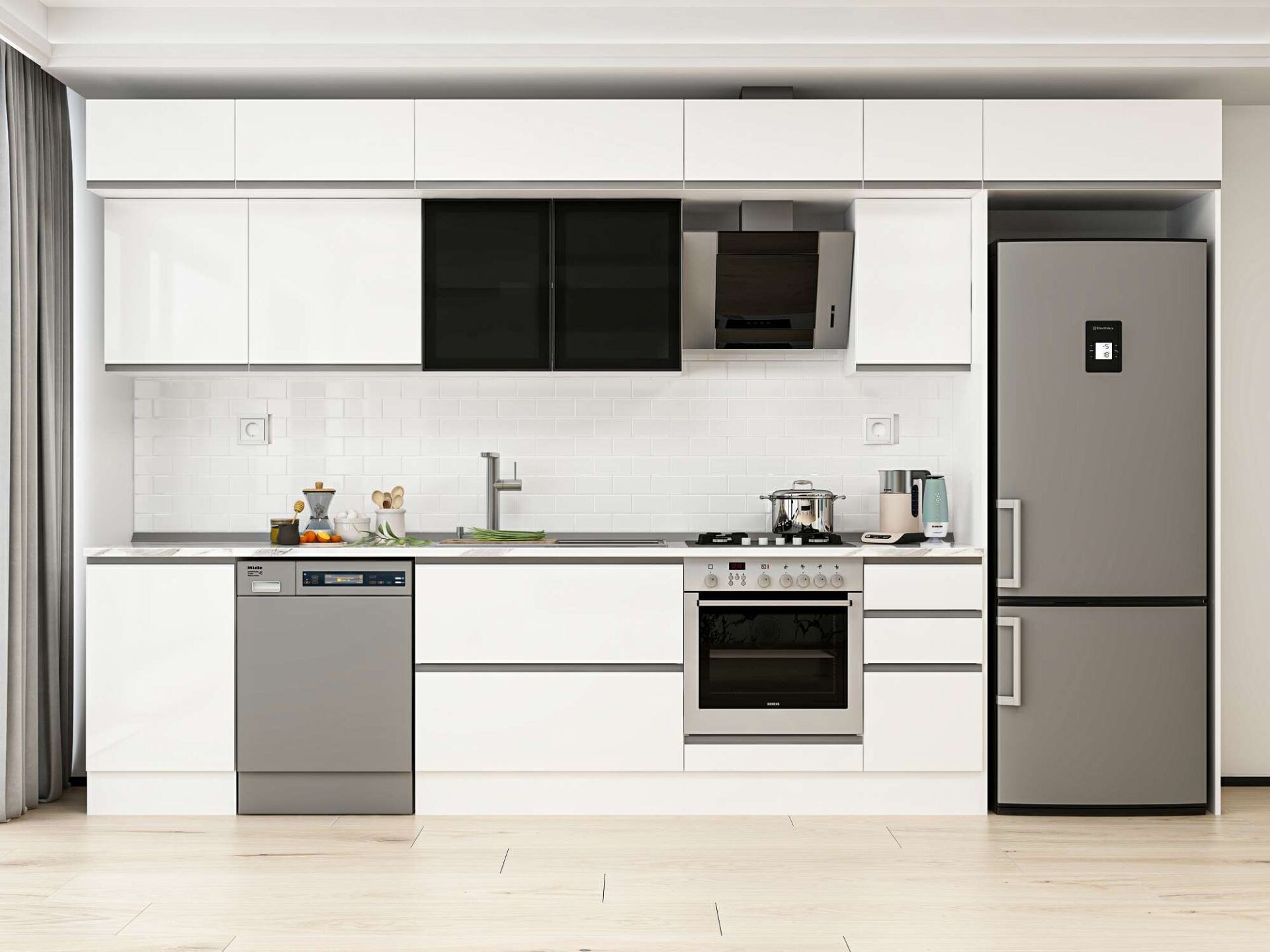 Alvinka 380X240 Cm High Gloss Mutfak Dolabı Mb-E90S50S40-3