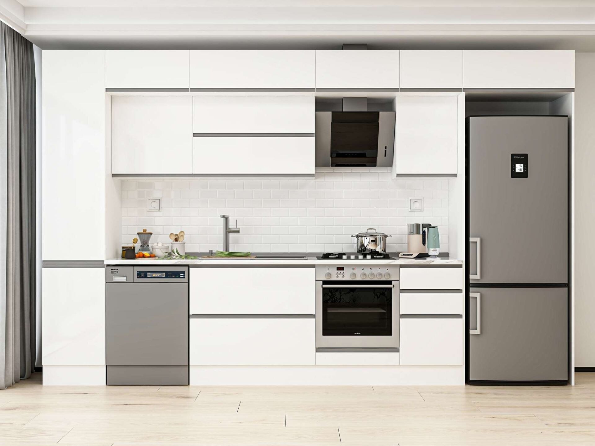 Alvinka 380X240 Cm High Gloss Mutfak Dolabı Mbb-E90B45S45-2