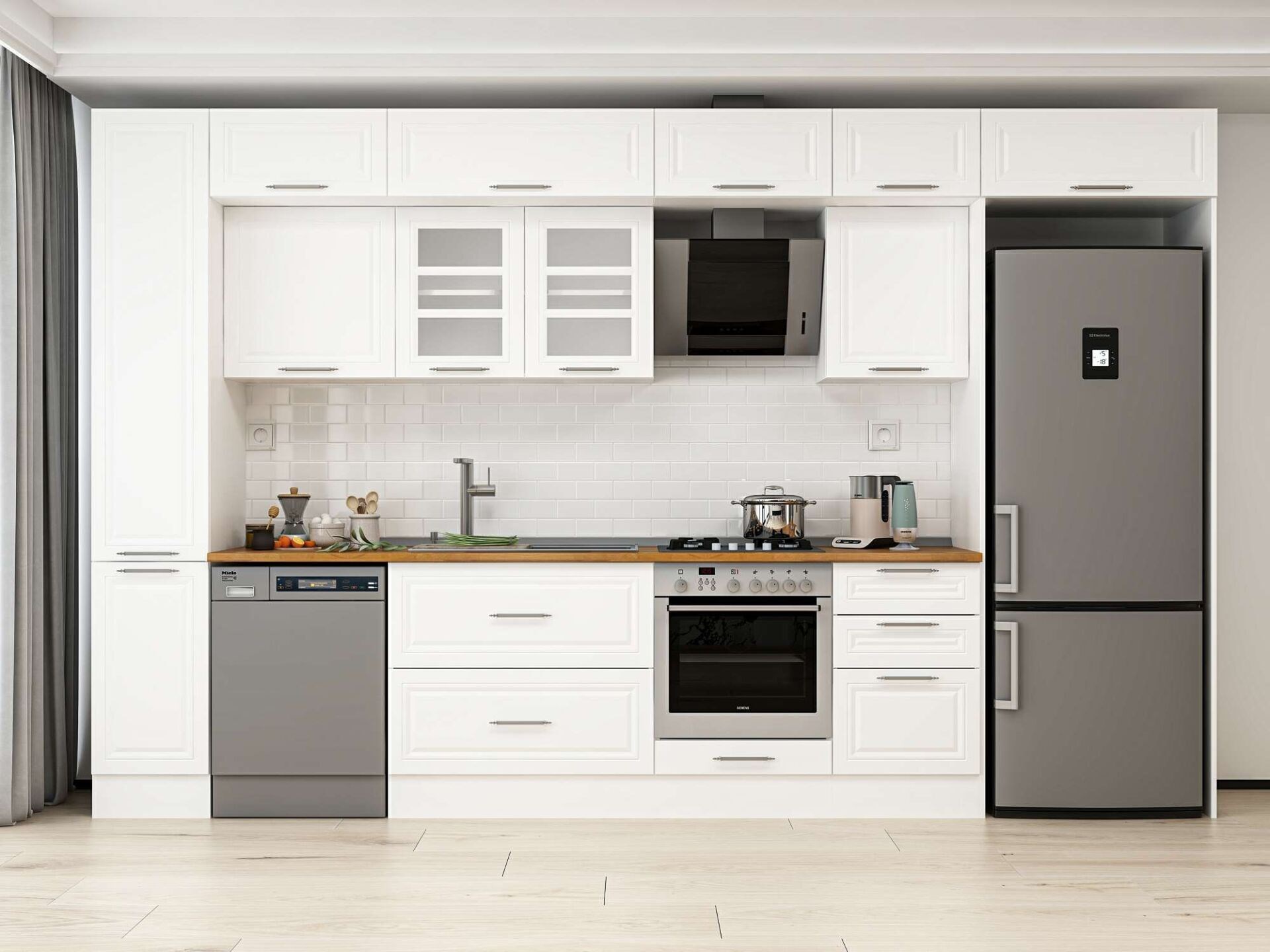 Alvinka 380X240 Cm Klasik Mebran Mutfak Dolabı Mbb-E90B40S50-3