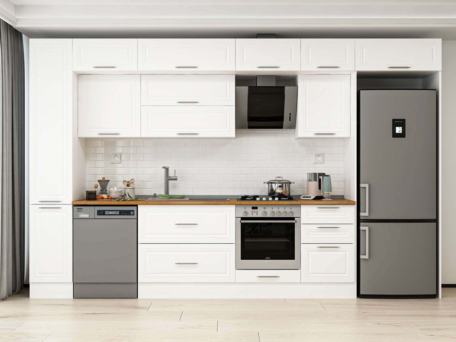 Alvinka 380X240 Cm Klasik Mebran Mutfak Dolabı Mbb-E90B40S50-2