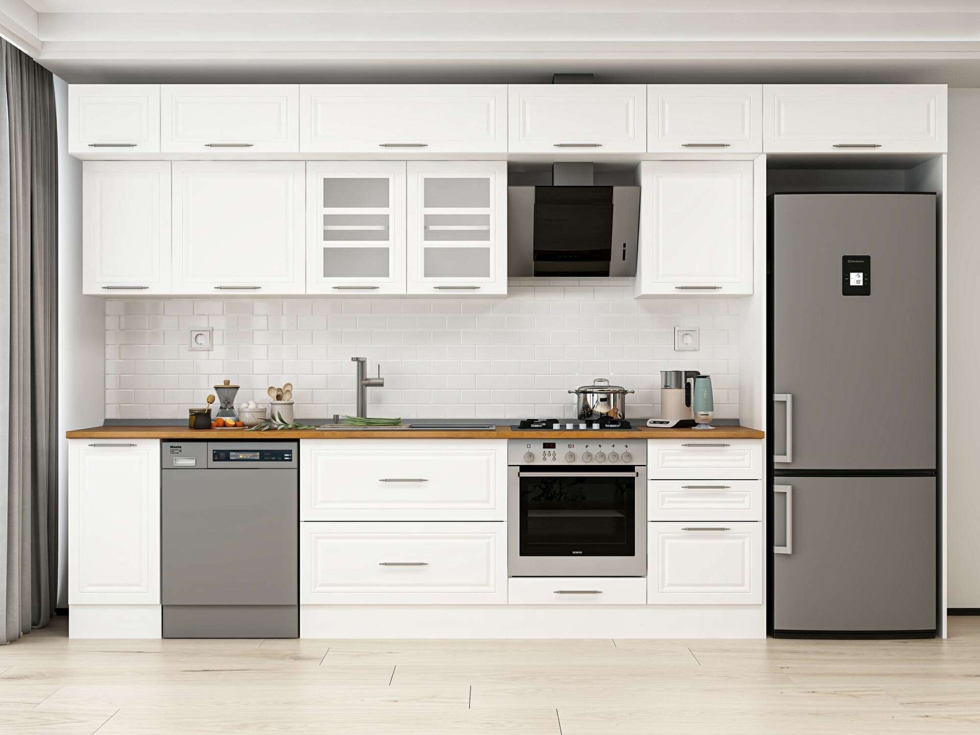 Alvinka 380X240 Cm Klasik Mebran Mutfak Dolabı Mb-E90S40S50-3
