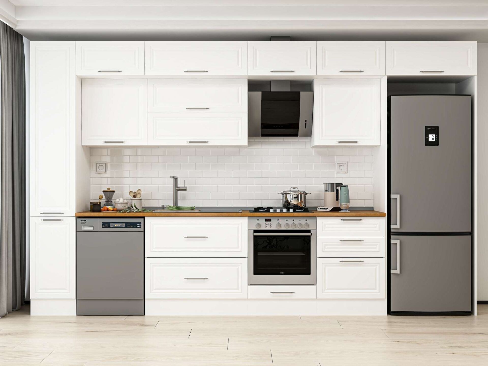 Alvinka 380X240 Cm Klasik Mebran Mutfak Dolabı Mbb-E80B40S60-2
