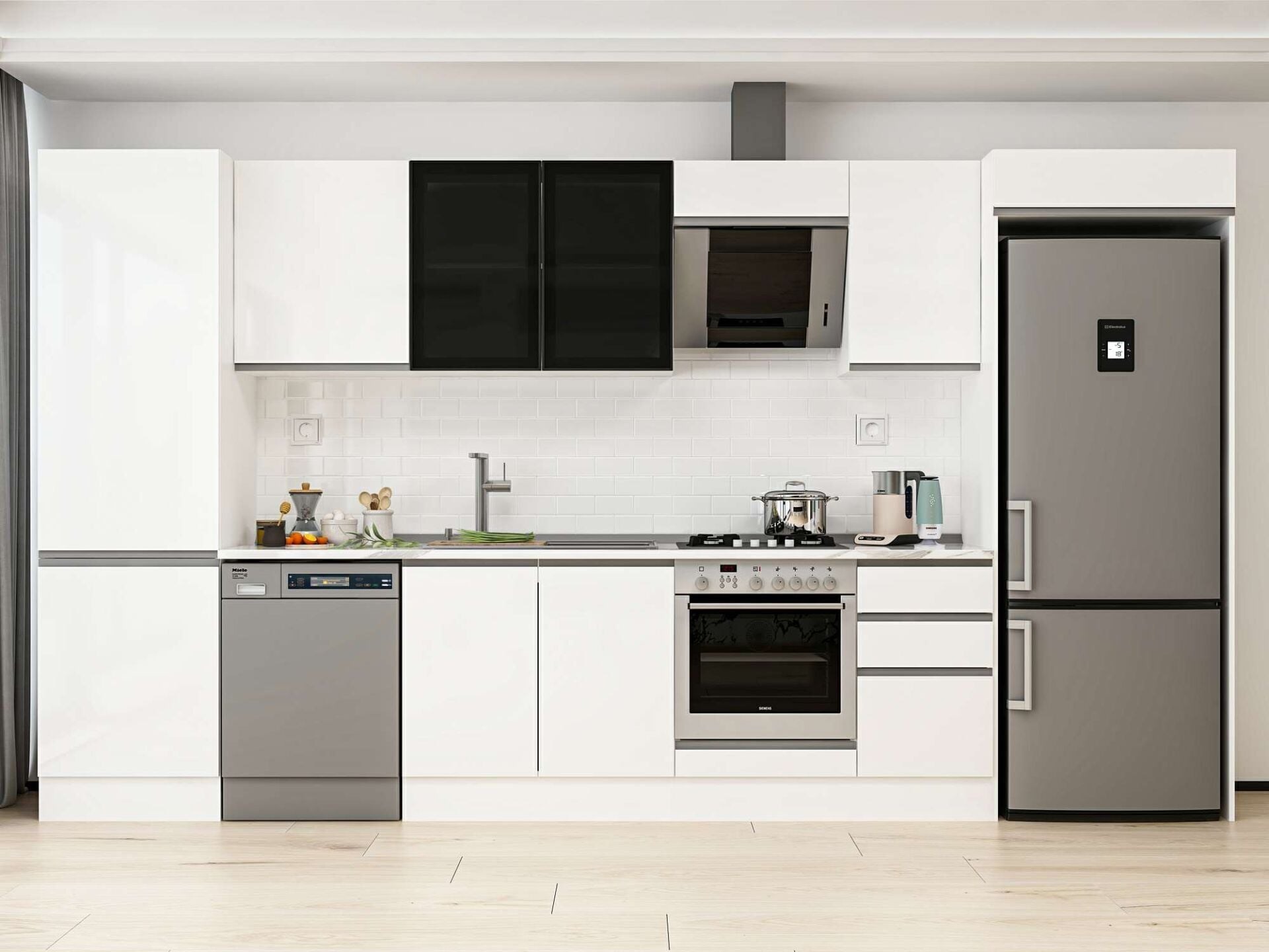 Alvinka 385X222 Cm High Gloss Mutfak Dolabı Mbb-E80B60S45-3