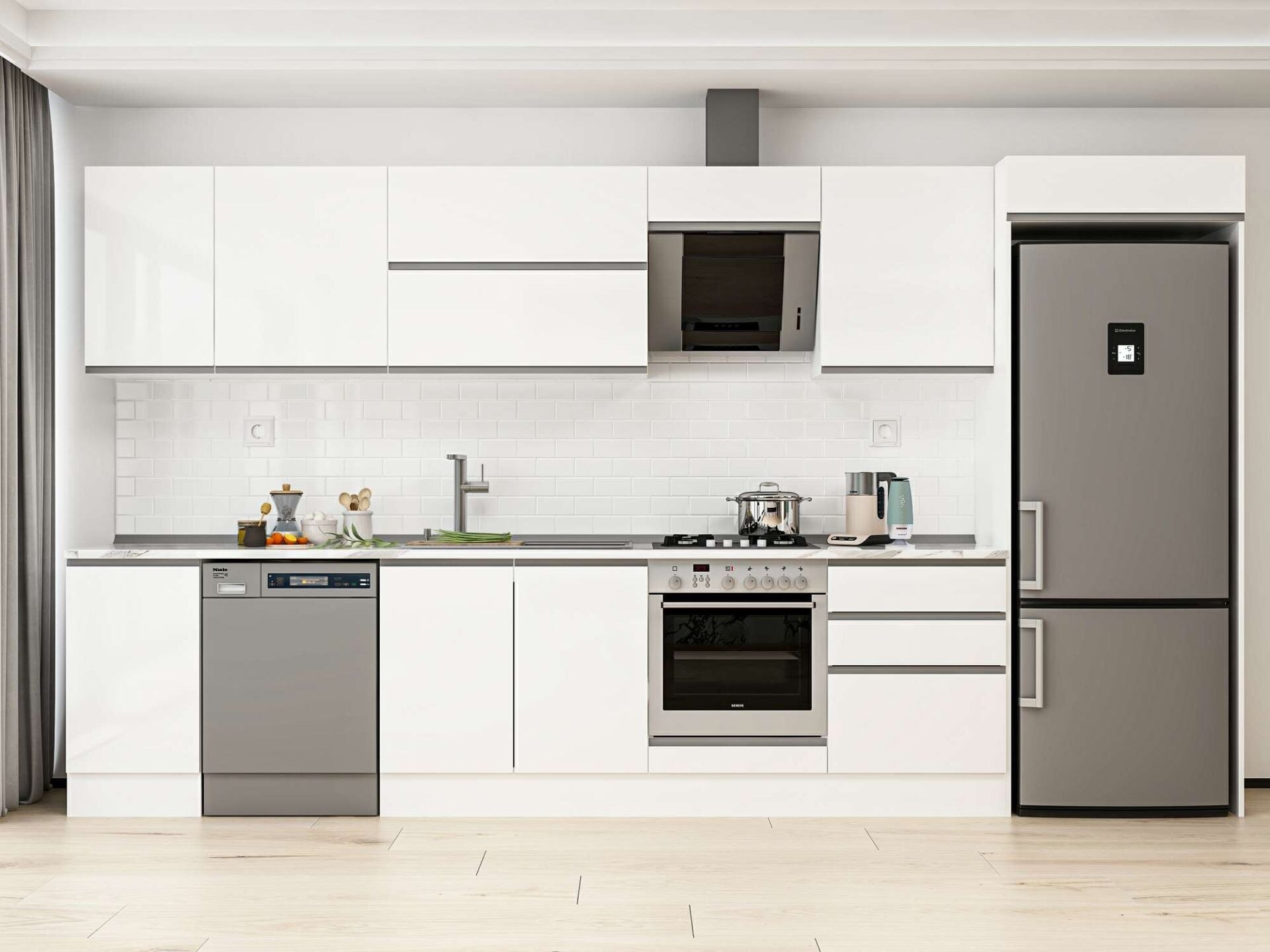 Alvinka 385X222 Cm High Gloss Mutfak Dolabı Mb-E80S45S60-2