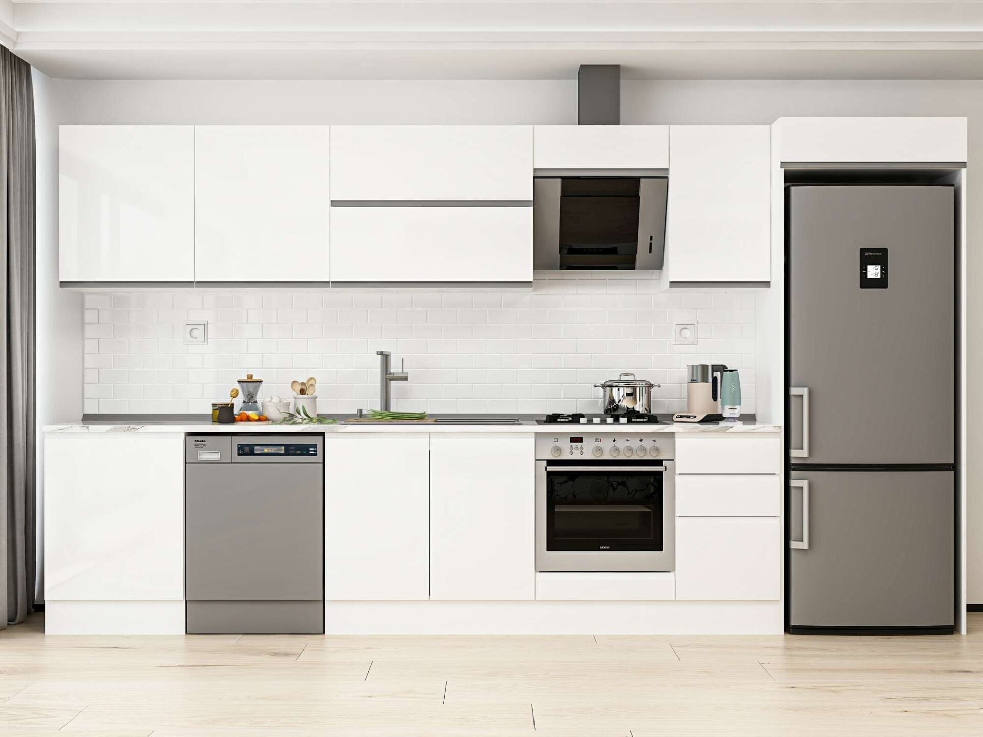 Alvinka 385X222 Cm High Gloss Mutfak Dolabı Mb-E80S60S45-2