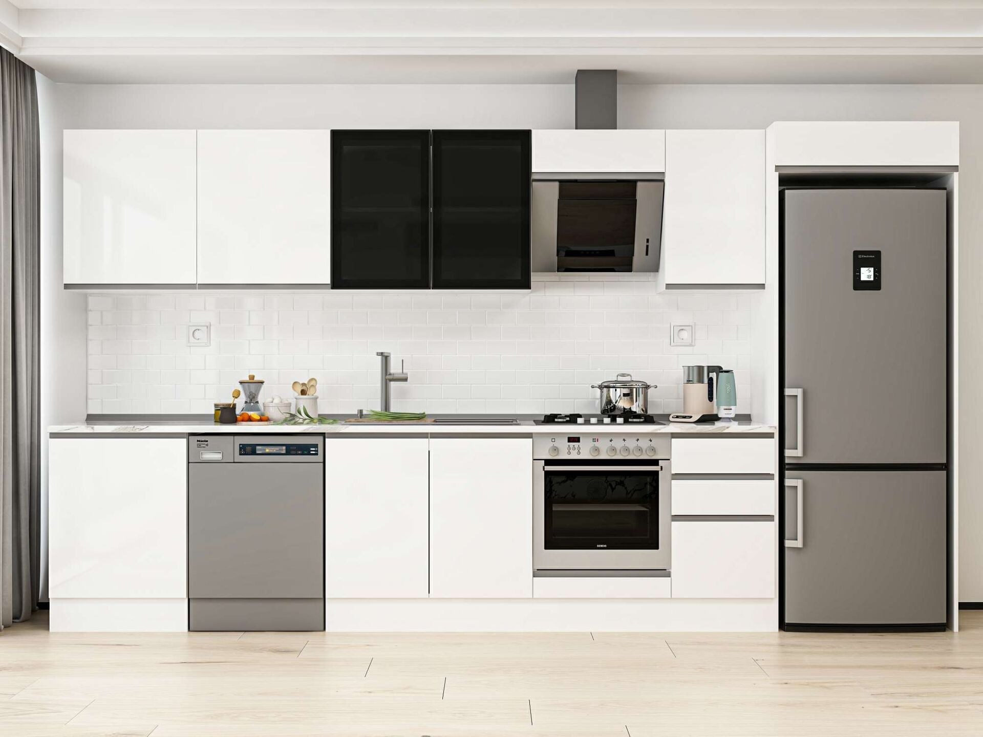 Alvinka 385X222 Cm High Gloss Mutfak Dolabı Mb-E80S60S45-3