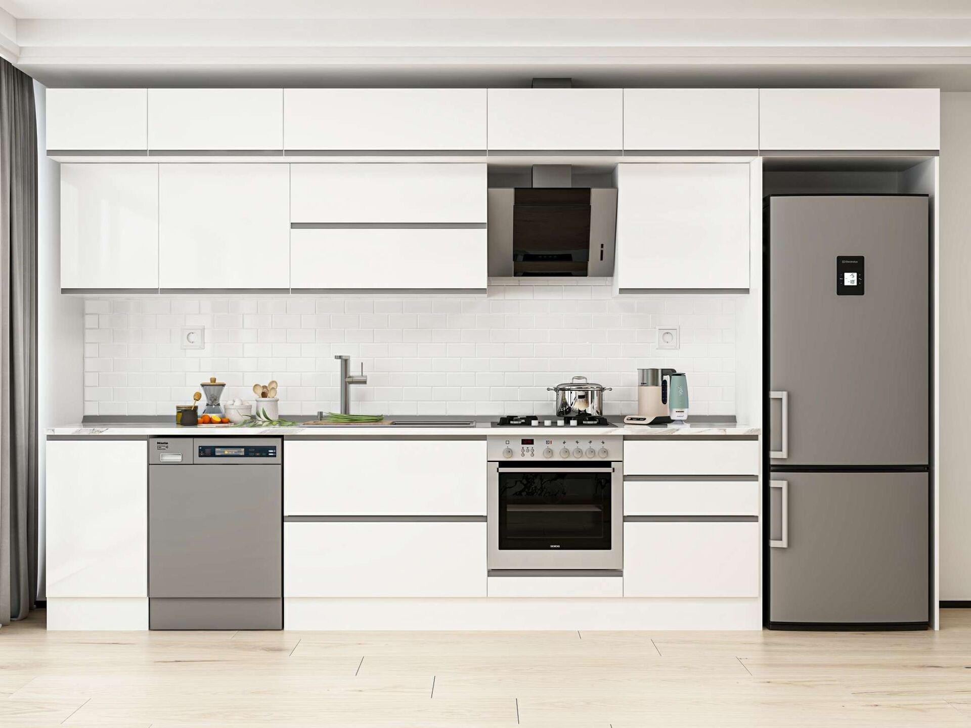 Alvinka 385X240 Cm High Gloss Mutfak Dolabı Mb-E80S45S60-2