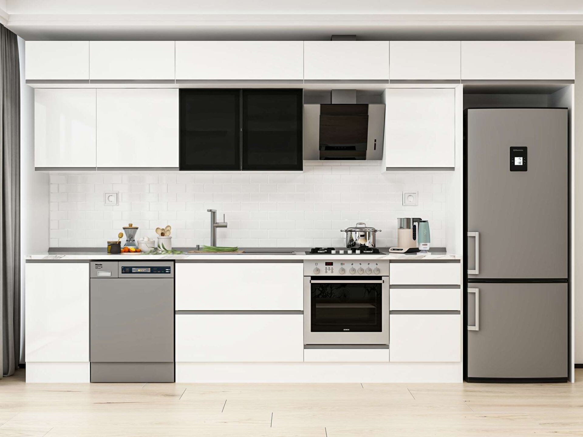 Alvinka 385X240 Cm High Gloss Mutfak Dolabı Mb-E90S45S50-3