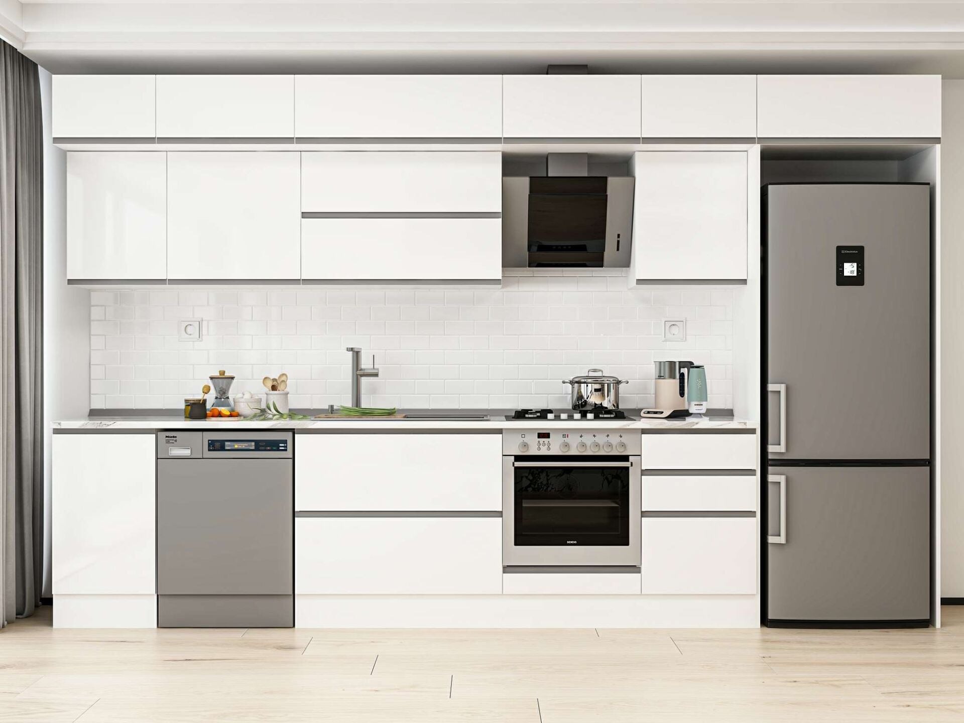 Alvinka 385X240 Cm High Gloss Mutfak Dolabı Mb-E90S45S50-2