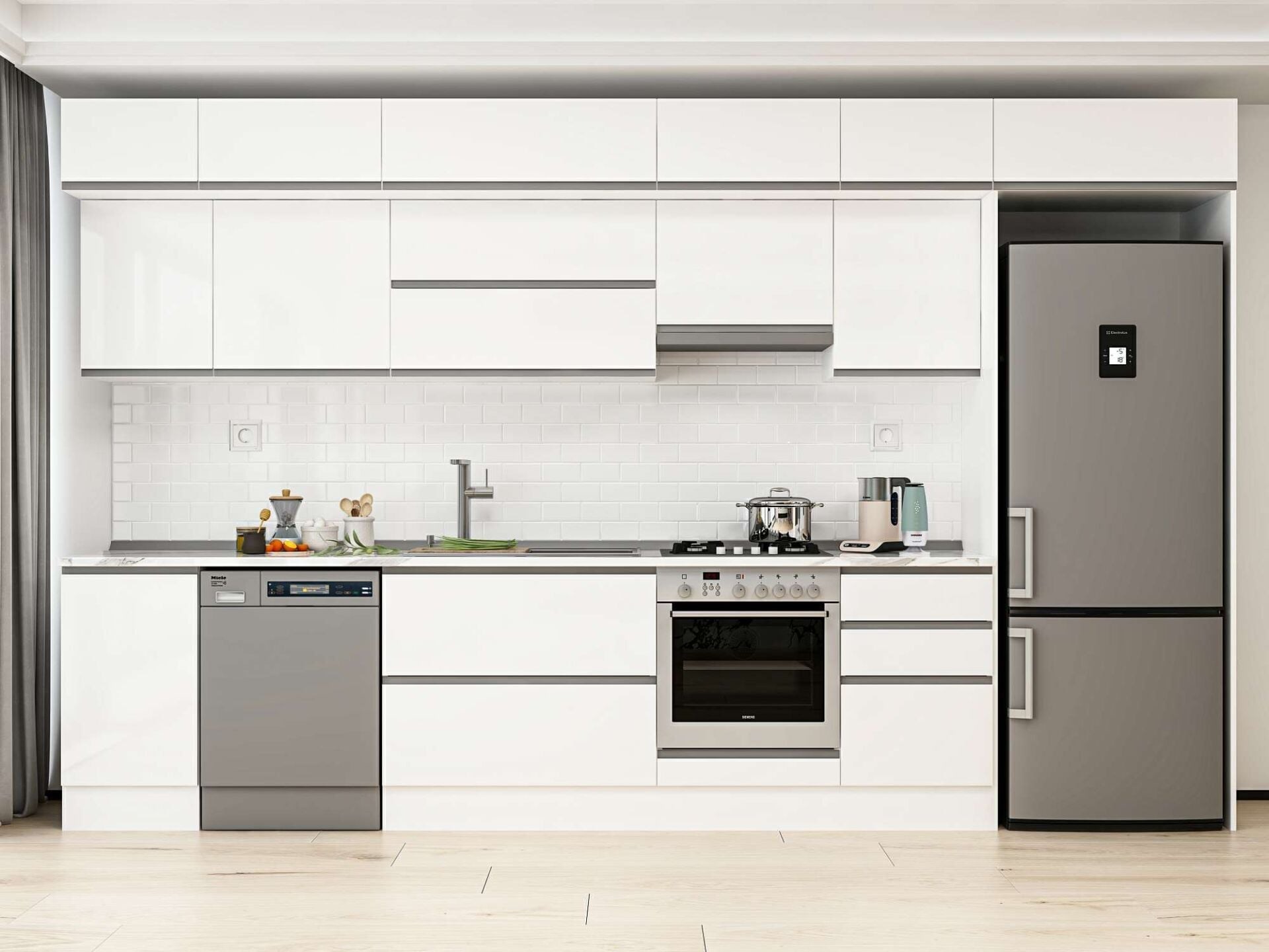 Alvinka 385X240 Cm High Gloss Mutfak Dolabı Mb-E90S45S50-1