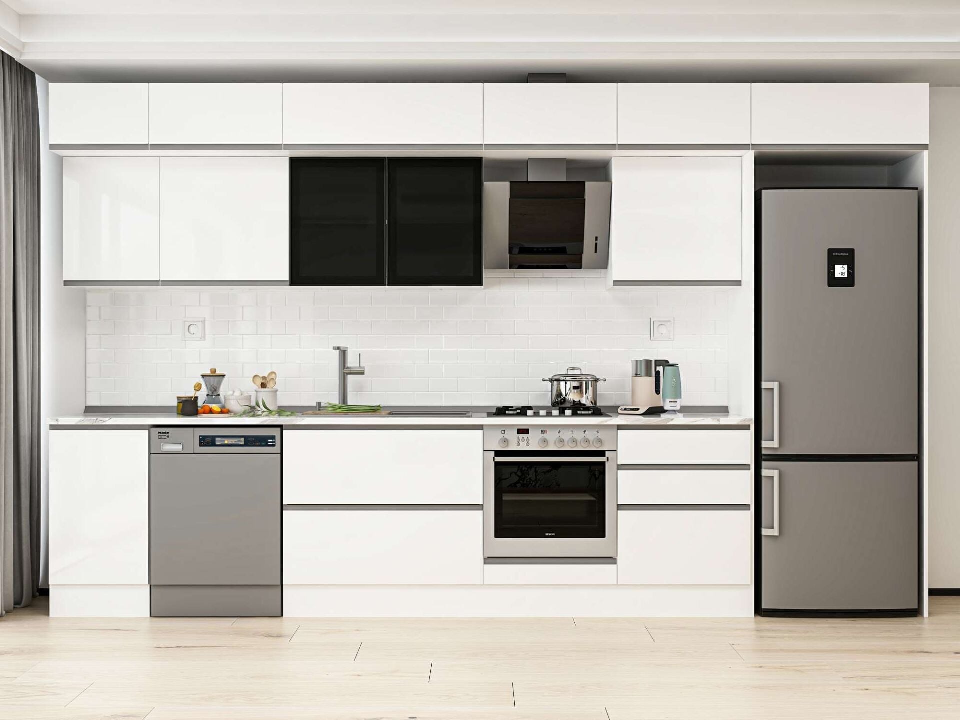 Alvinka 385X240 Cm High Gloss Mutfak Dolabı Mb-E80S45S60-3