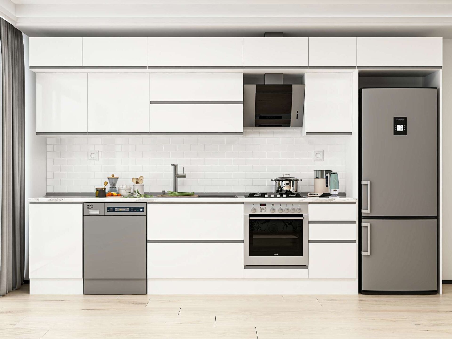 Alvinka 385X240 Cm High Gloss Mutfak Dolabı Mb-E90S50S45-2