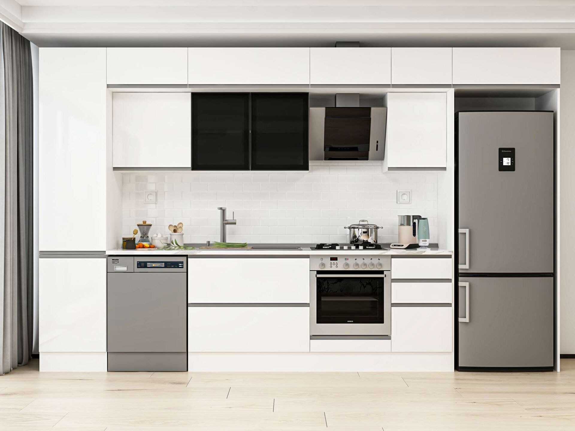 Alvinka 385X240 Cm High Gloss Mutfak Dolabı Mbb-E90B50S45-3