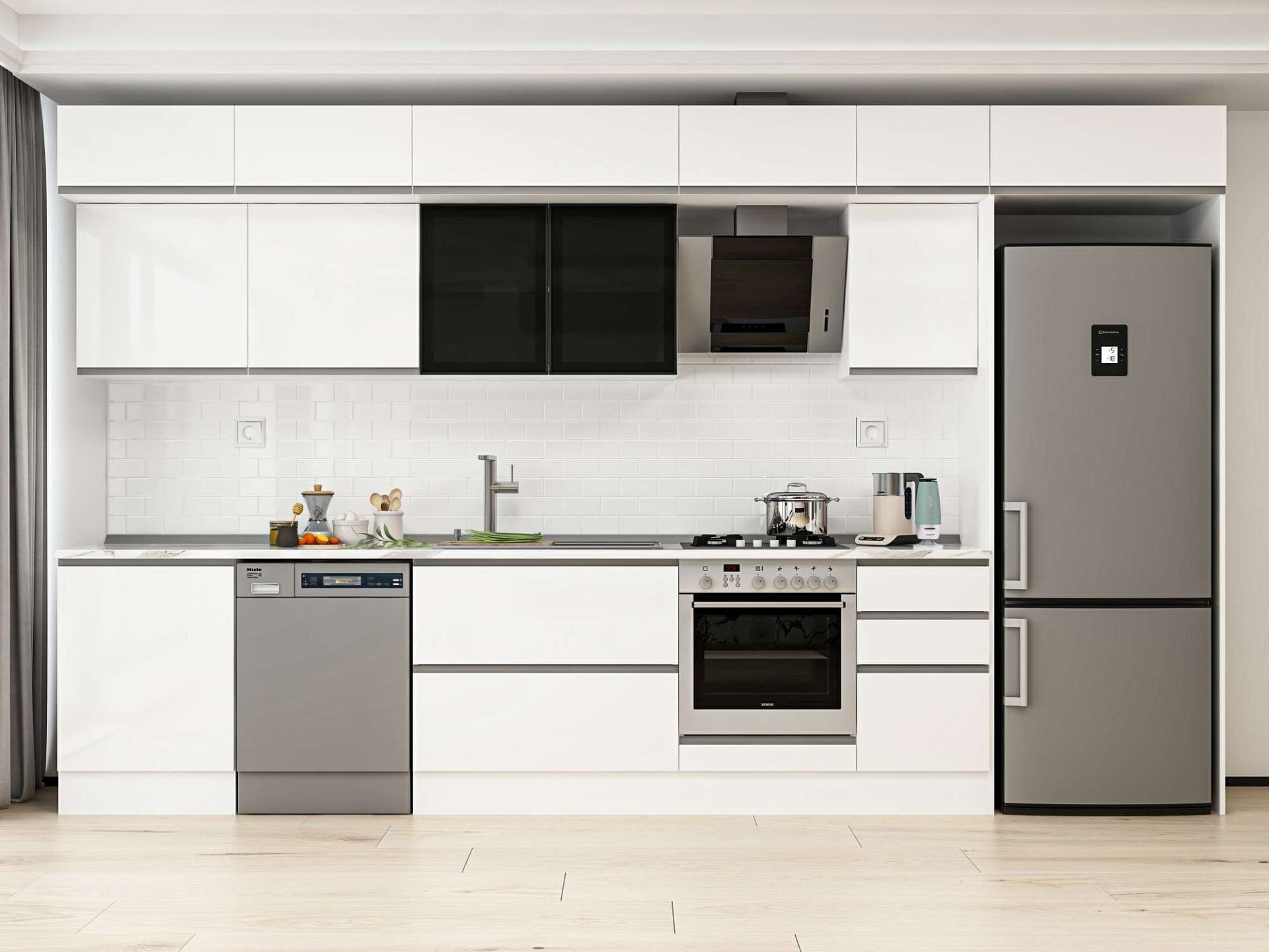 Alvinka 385X240 Cm High Gloss Mutfak Dolabı Mb-E80S60S45-3